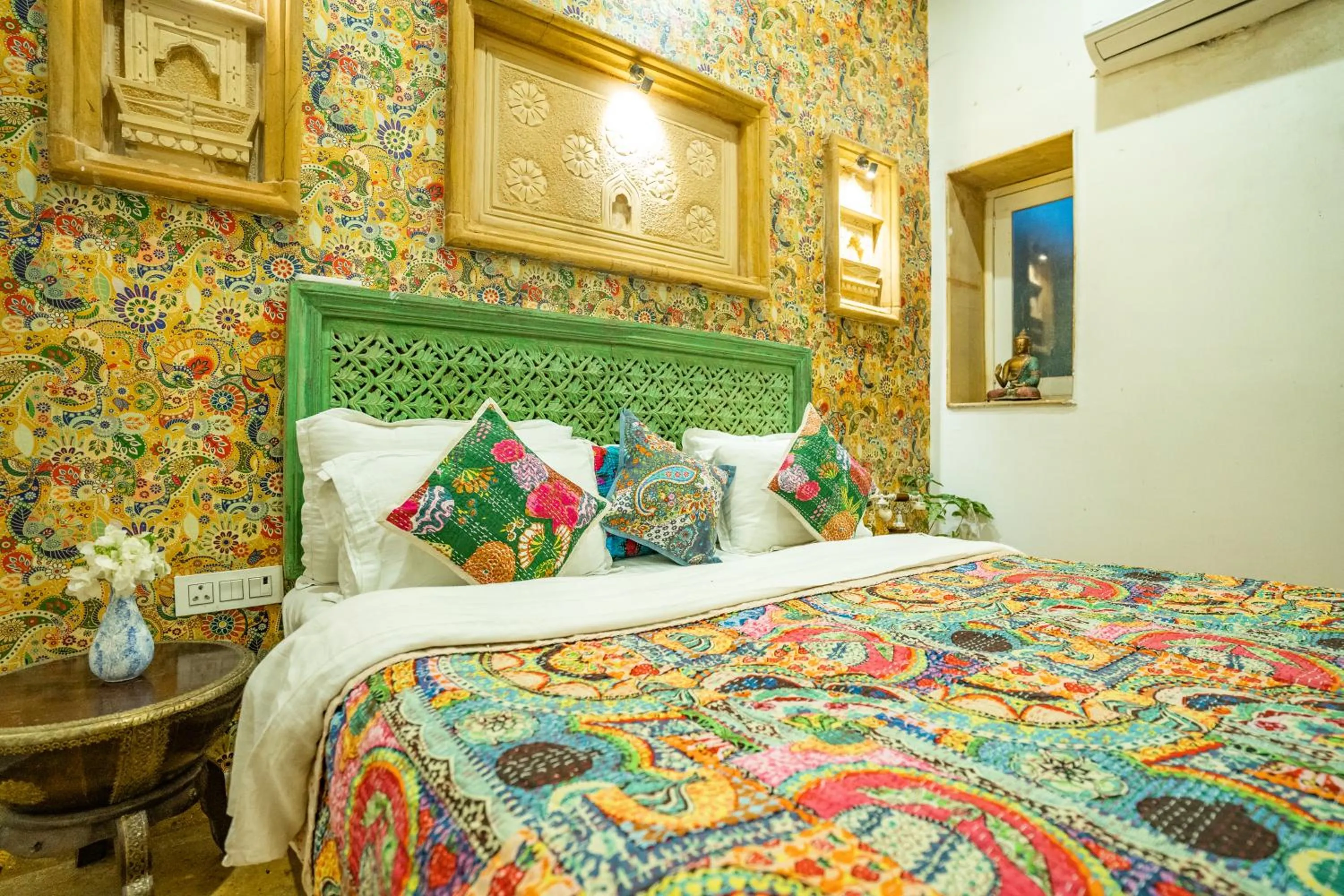 Decorative detail, Bed in Garh Meera - A Sensational Boutique Hotel