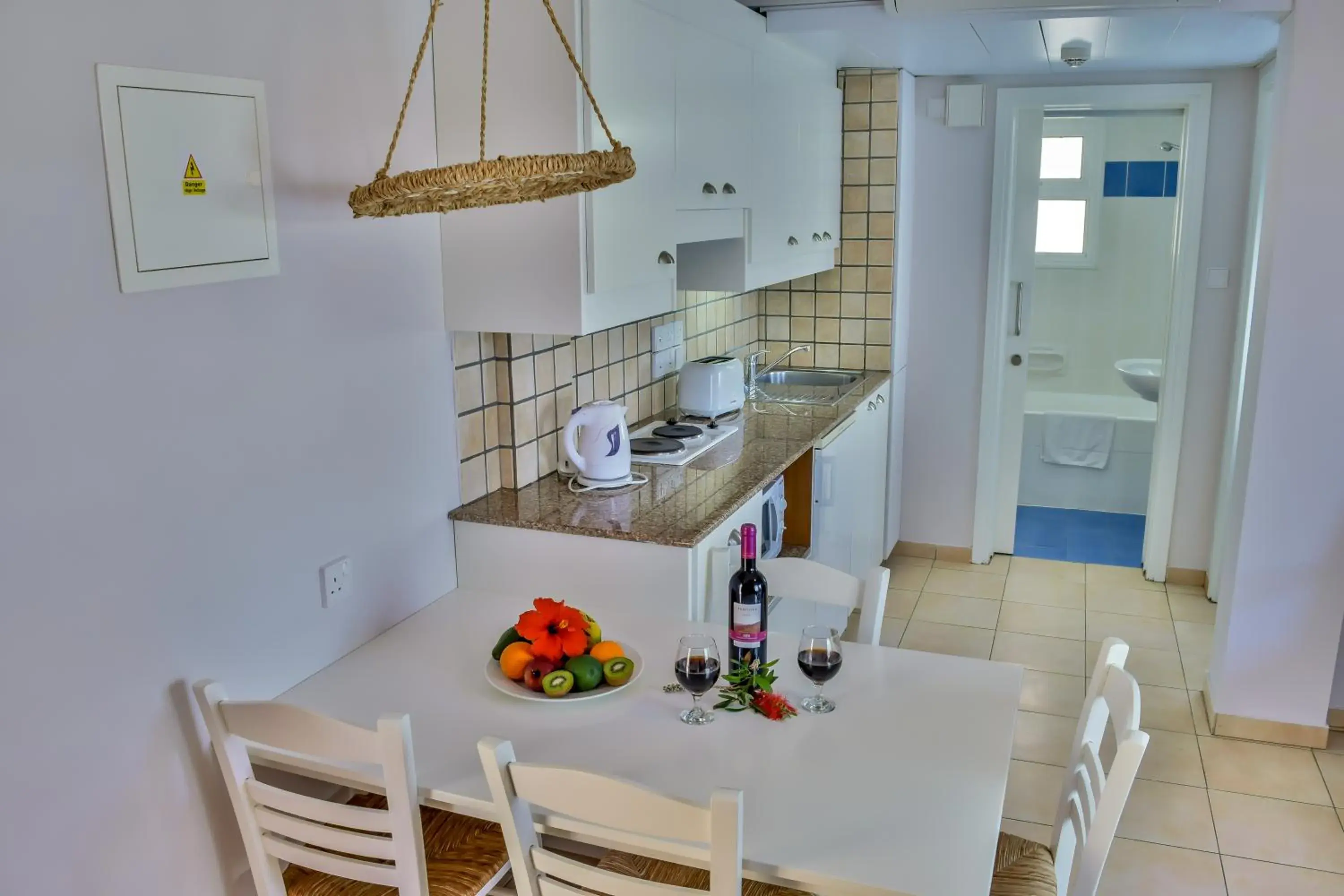 Bathroom, Dining Area in Aktea Beach Village