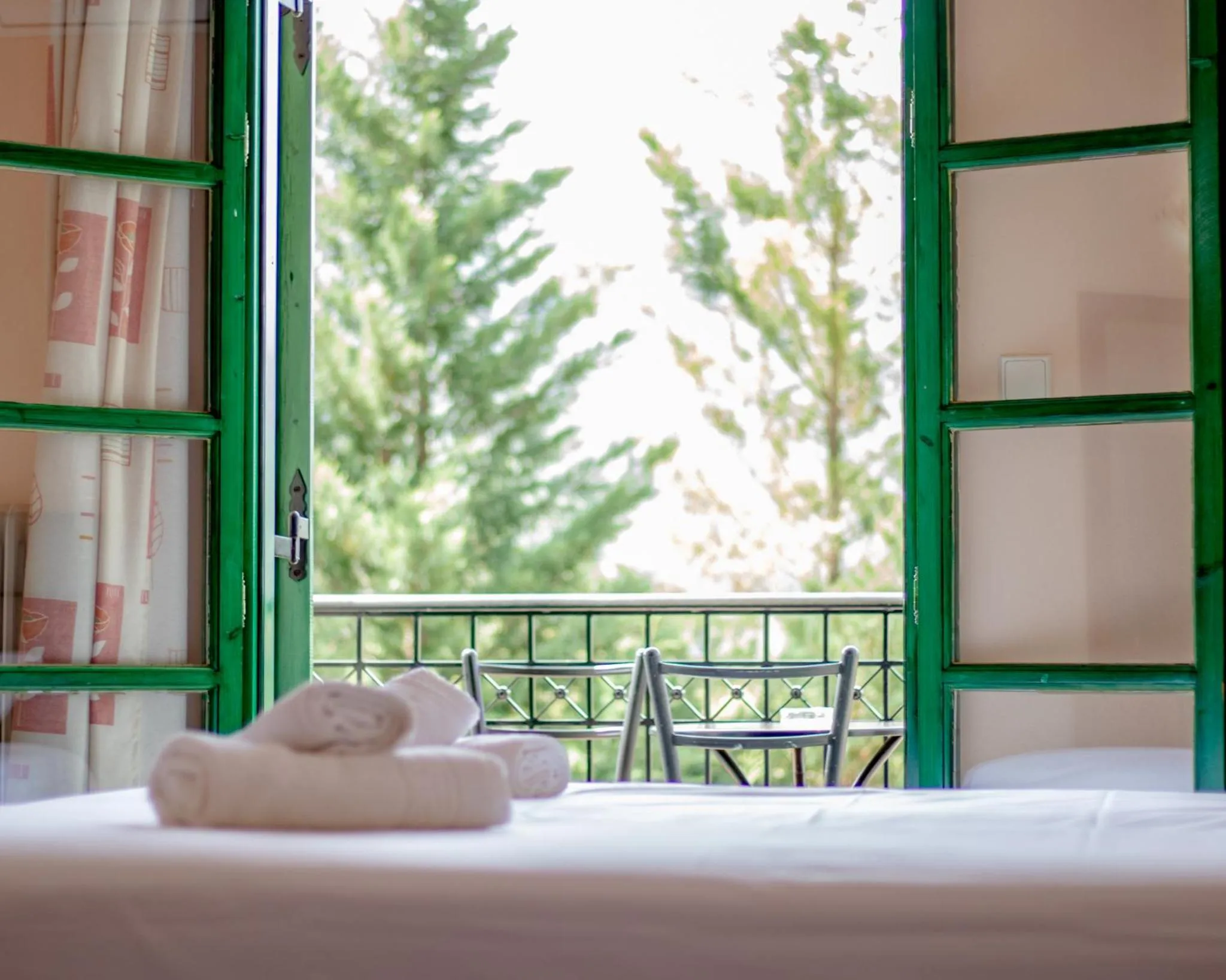 Balcony/Terrace, Bed in Hotel Spiridoula