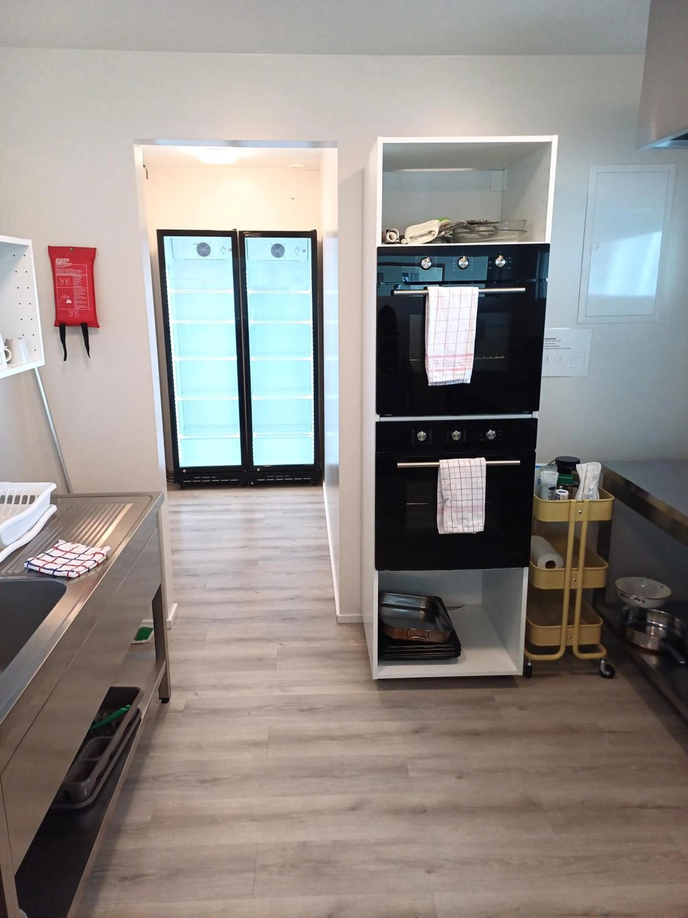 Communal kitchen in Lyngás Guesthouse