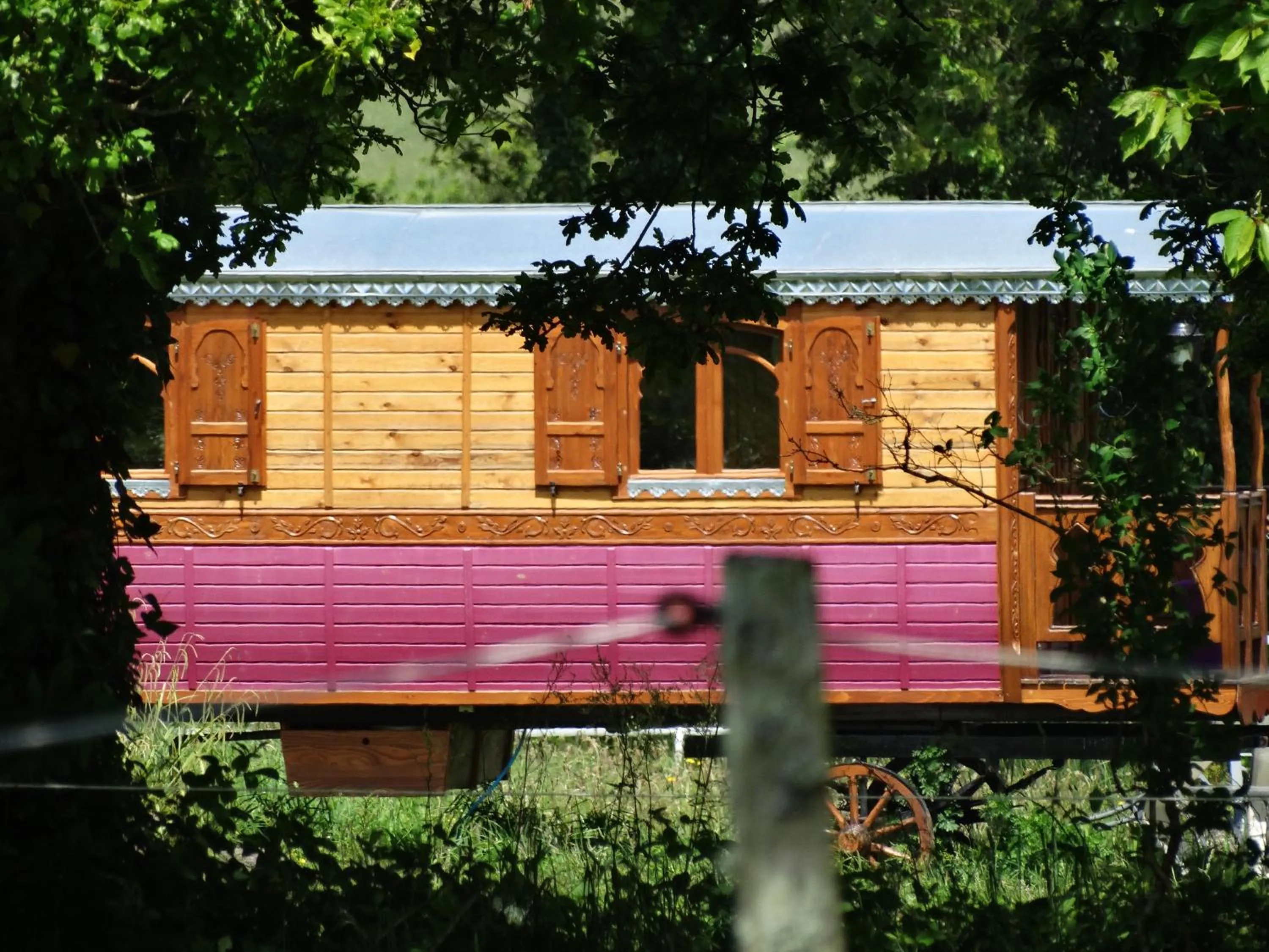 Garden view in Une roulotte et des chevaux