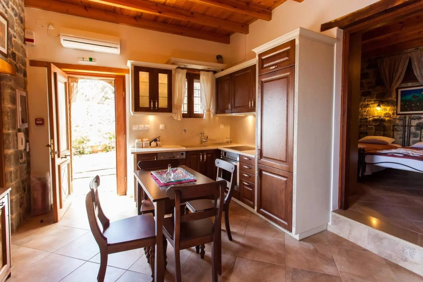 Kitchen or kitchenette, Bed in Diktynna Traditional Villas