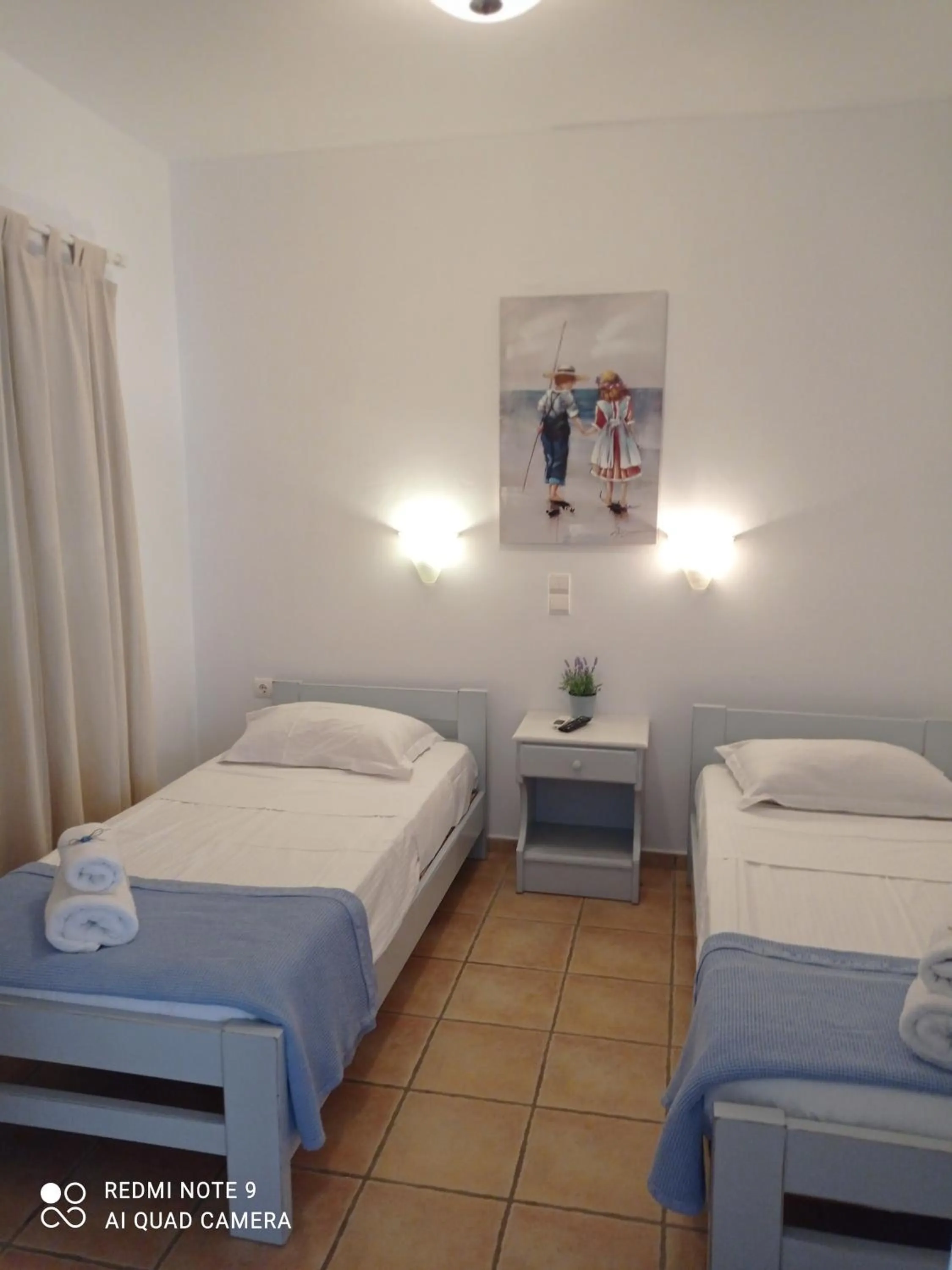 Bed in Anixis Studios Aliki Paros