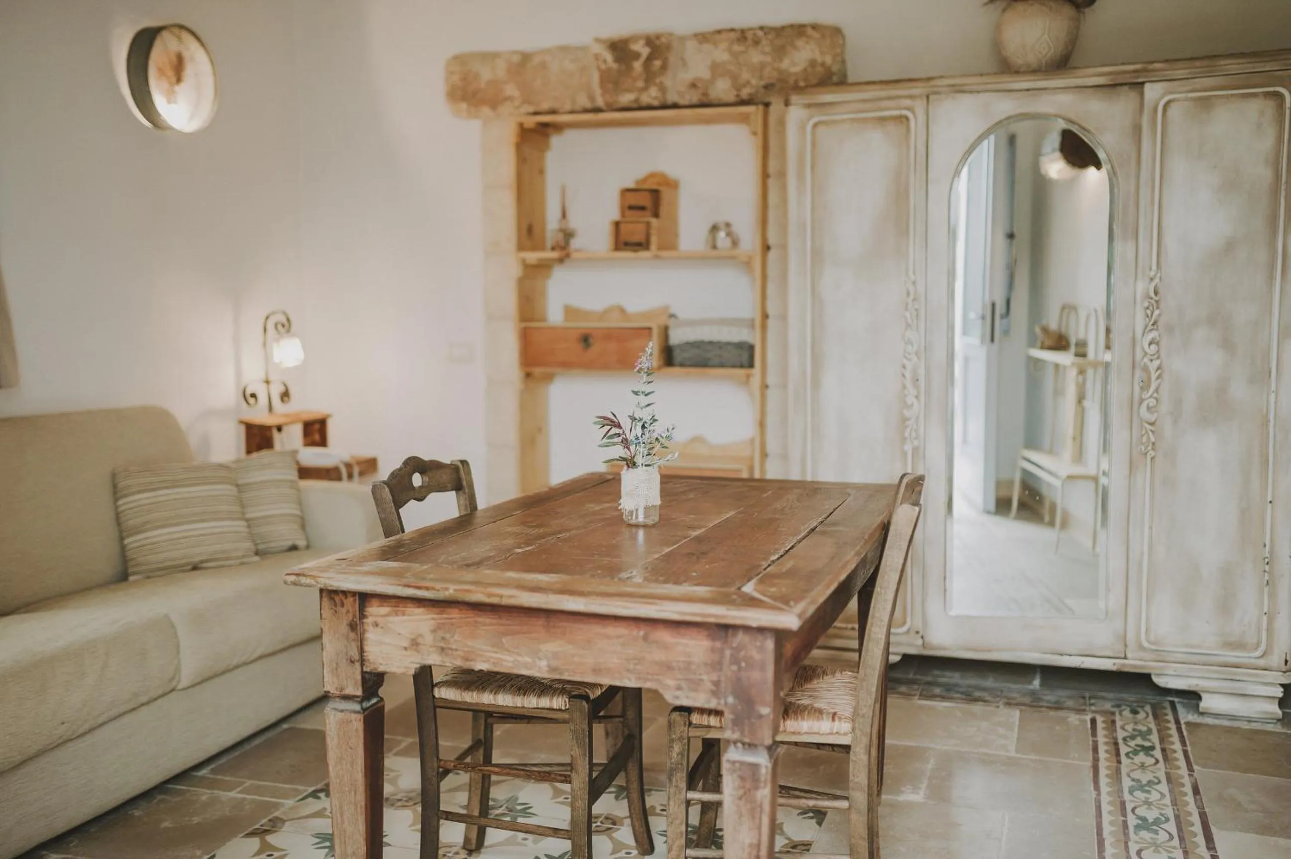 Seating area in Masseria Montenapoleone