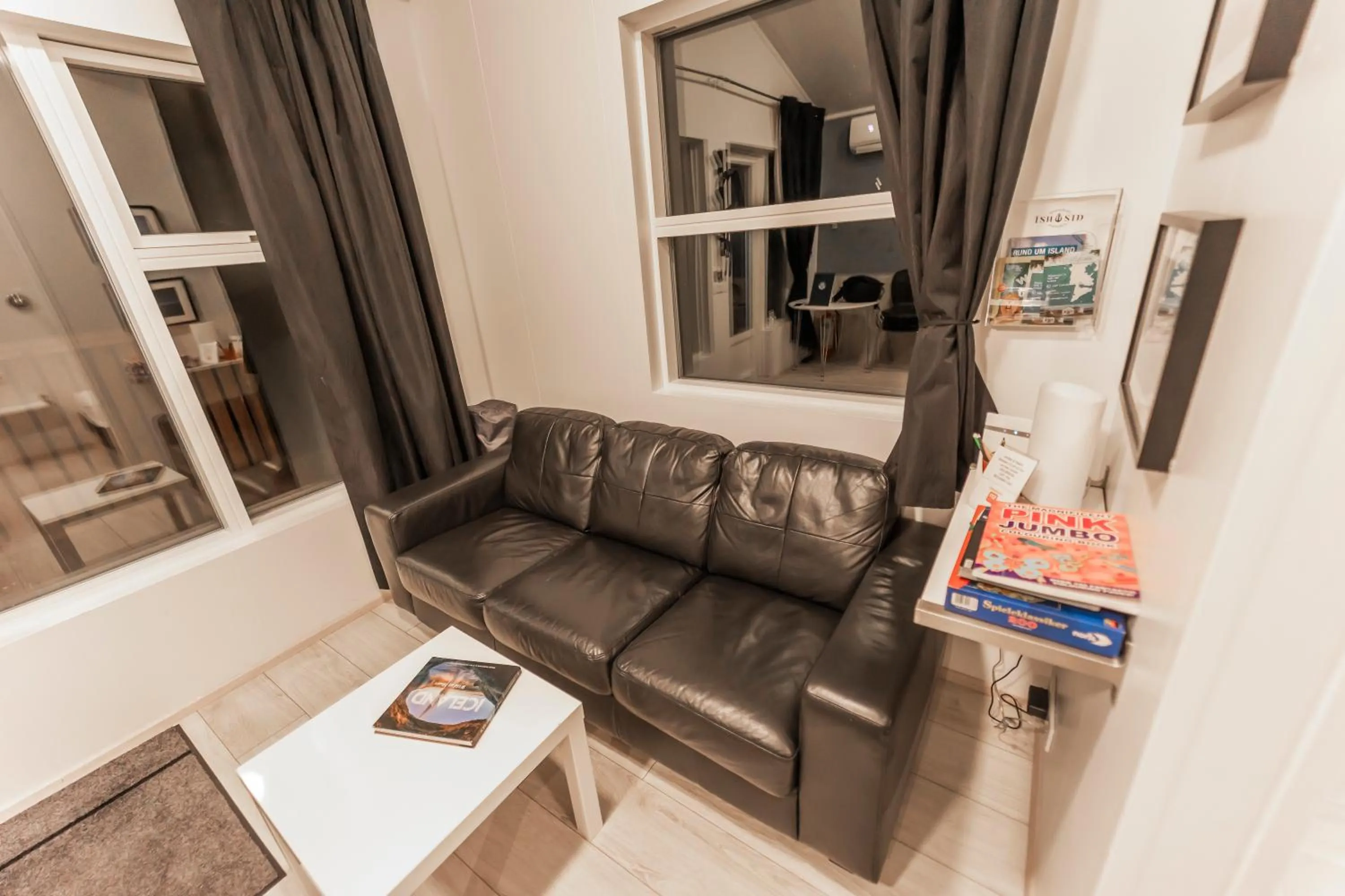 Living room in Aurora Cabins