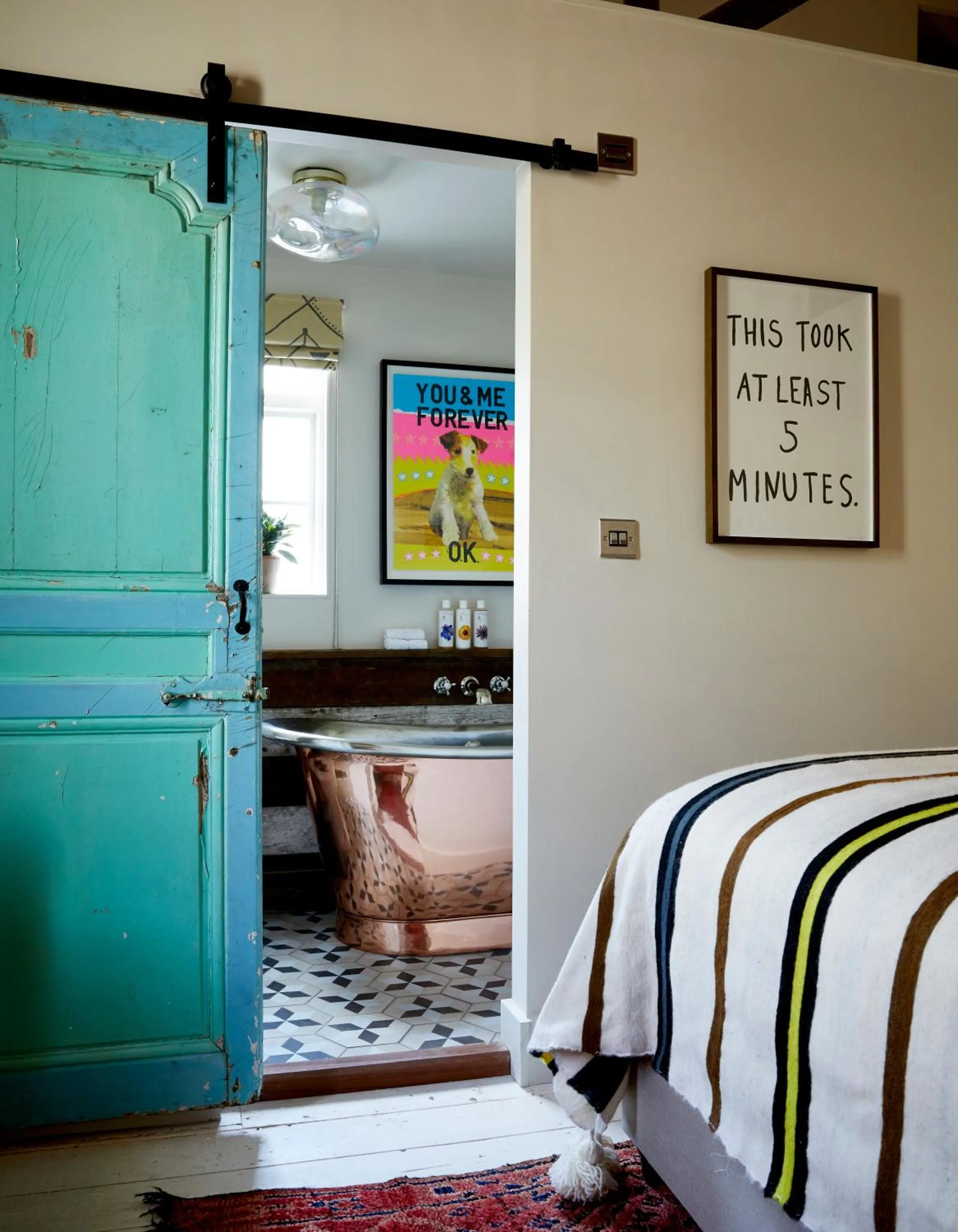 Bathroom, Bed in Artist Residence Cornwall