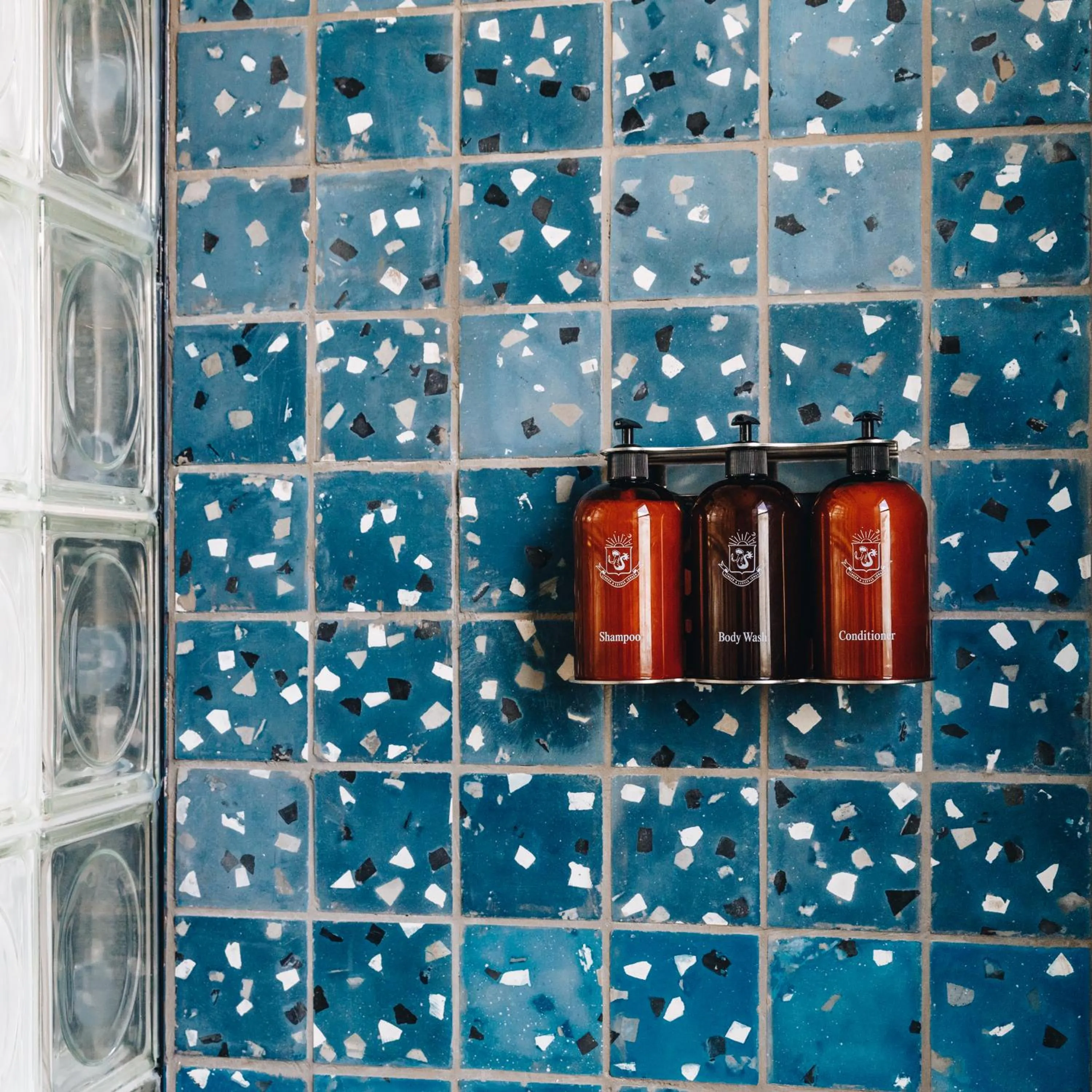 Shower in The Siren Hotel, an Ash Hotel