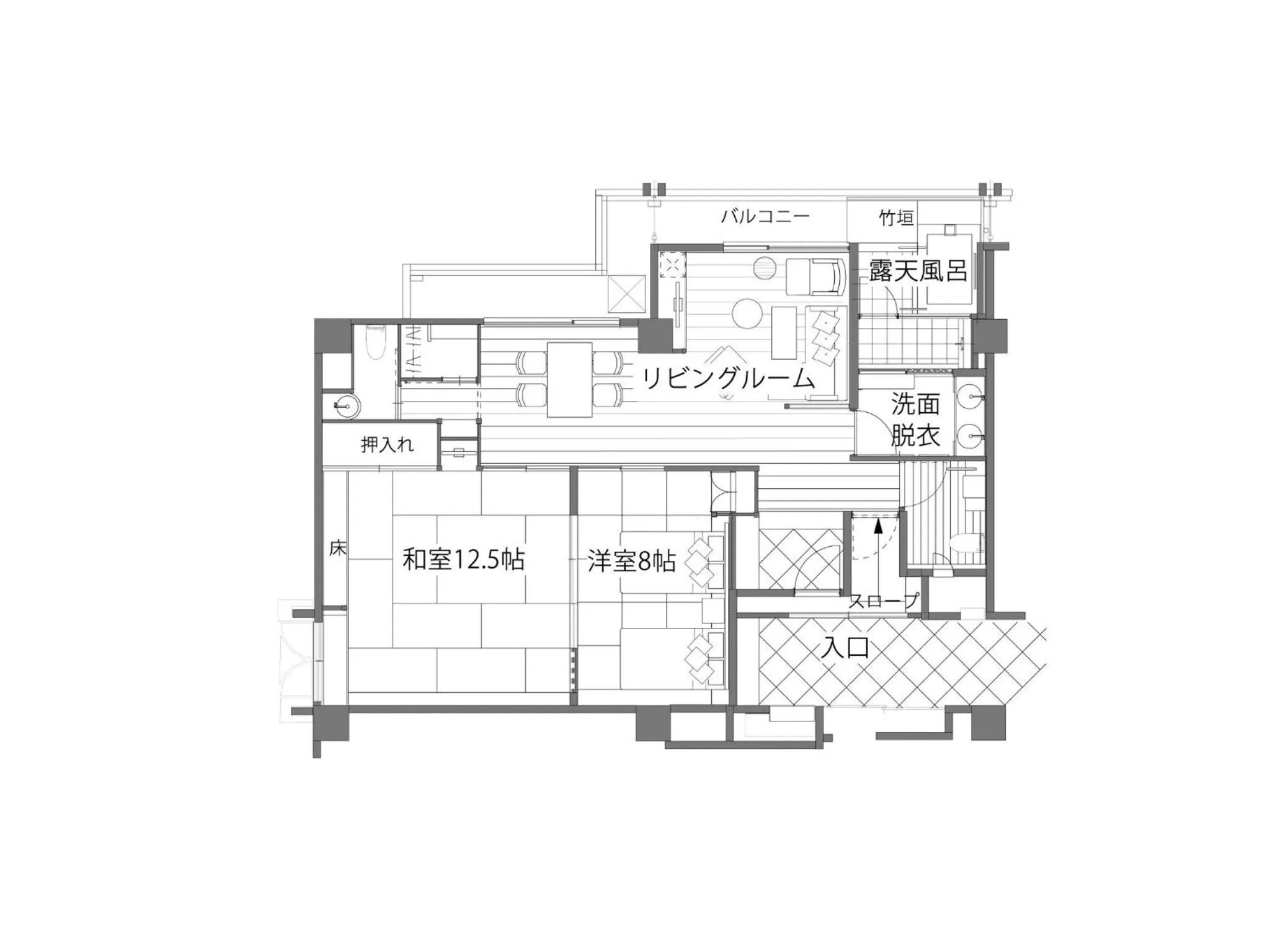 Floor plan in Arima Hot Spring Ryokan Hanamusubi