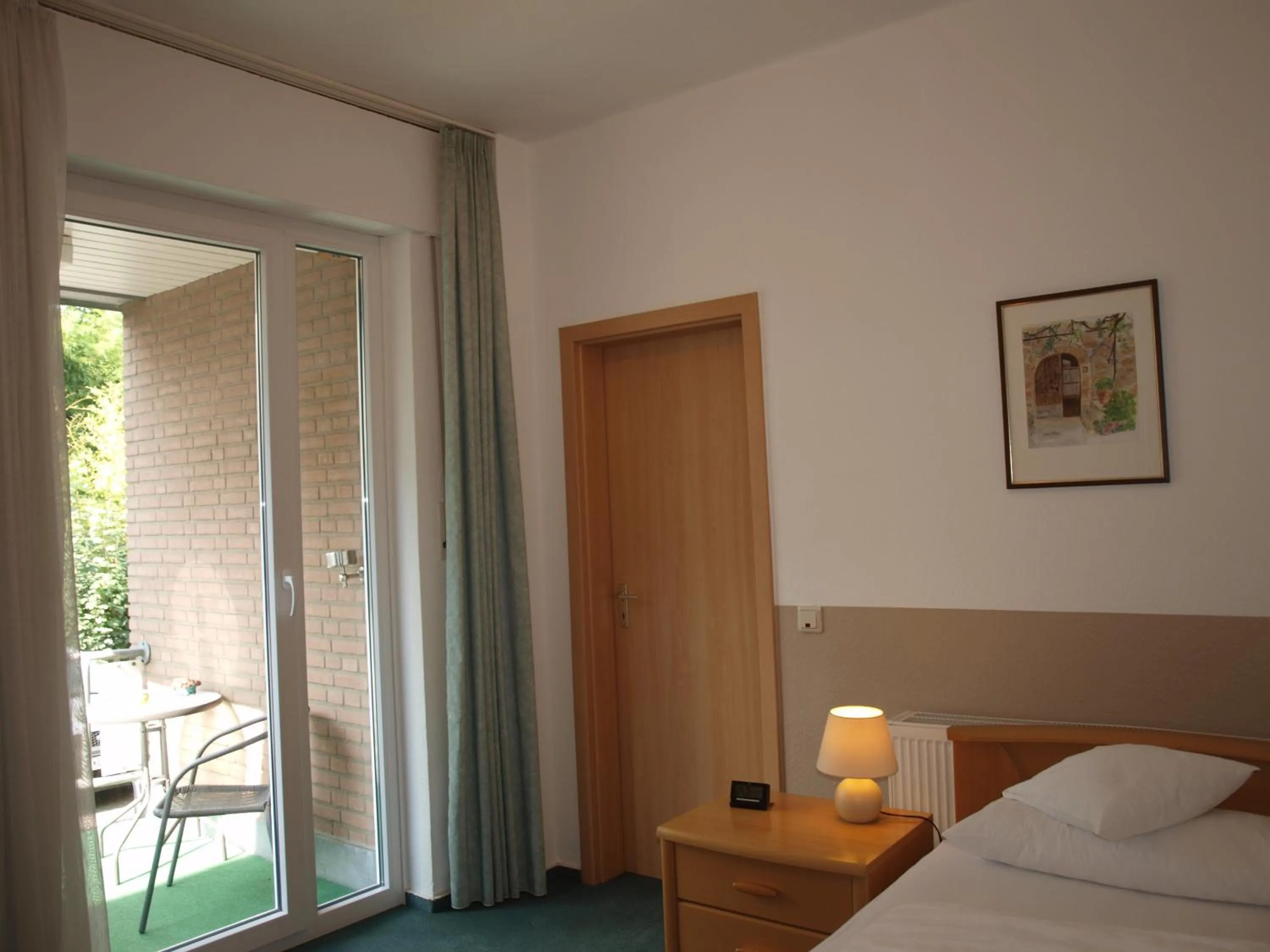 Balcony/Terrace, Bed in Hotel Societät