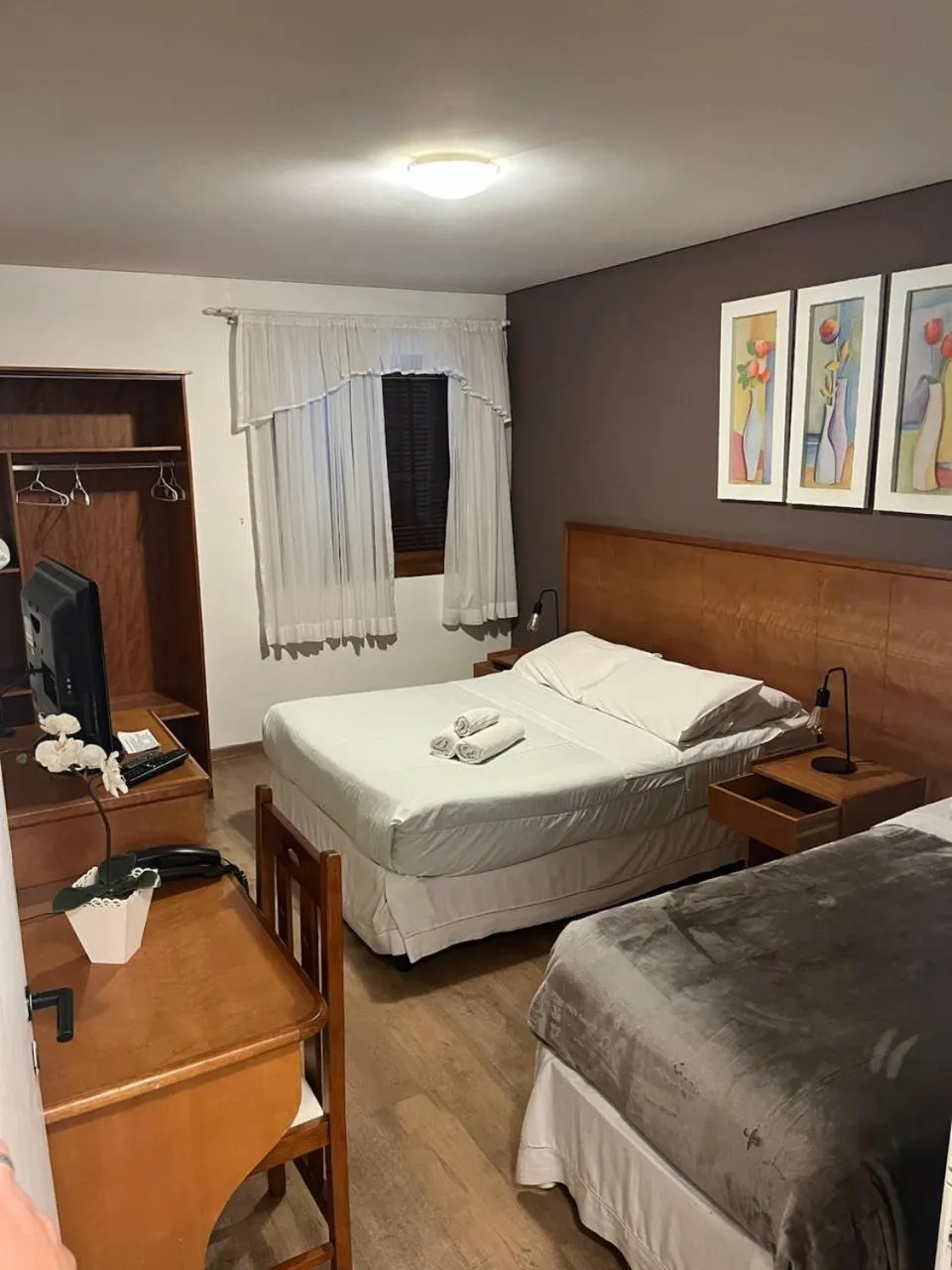 Bed in Pousada Condado Brasileiro