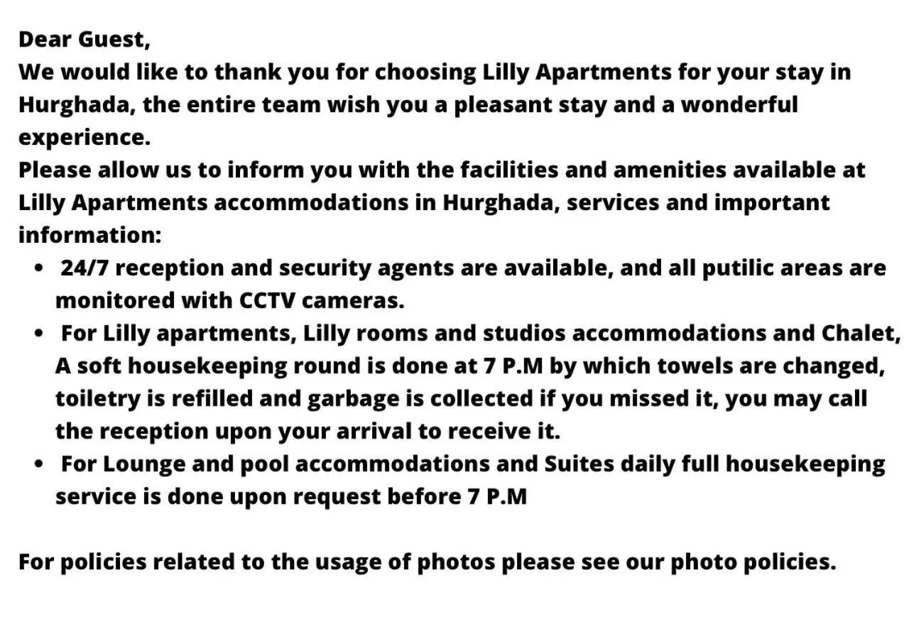 Text overlay in Lilly Apartments