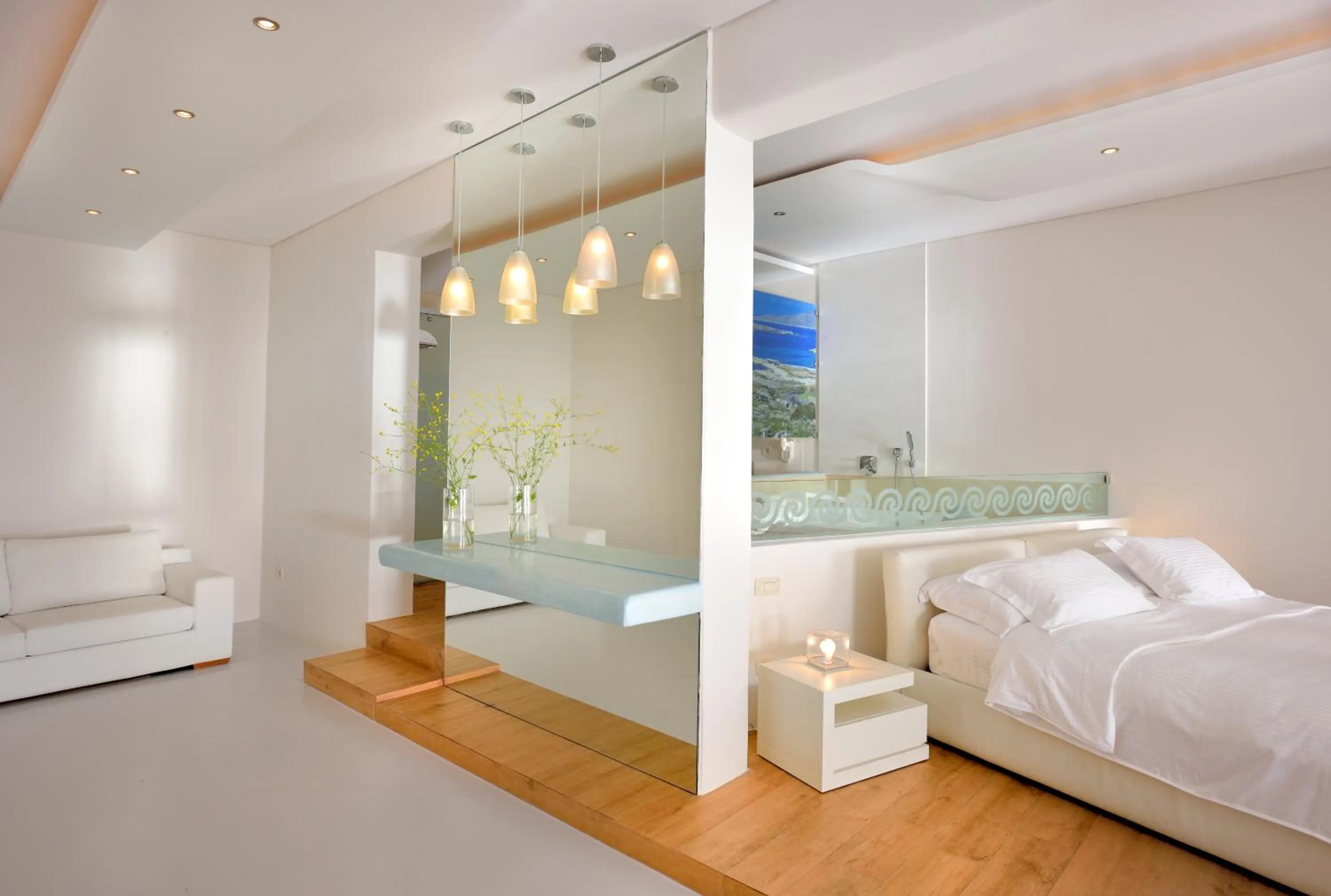 Bed in Saint John Hotel Villas & Spa