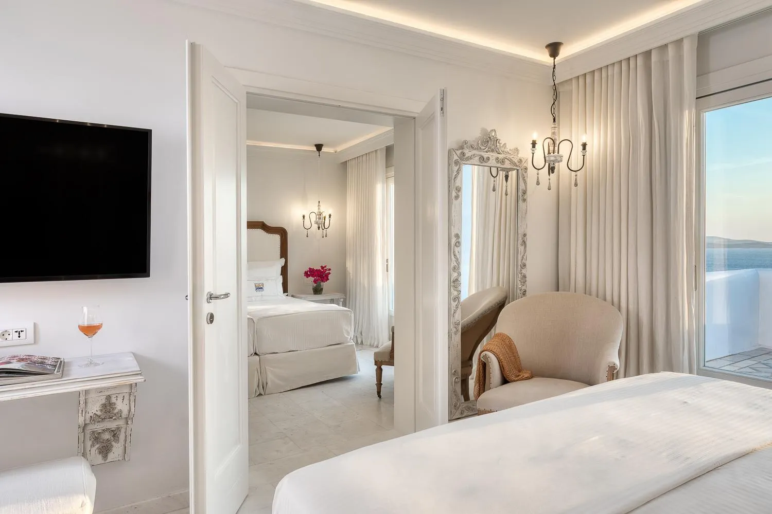 Bed in Saint John Hotel Villas & Spa