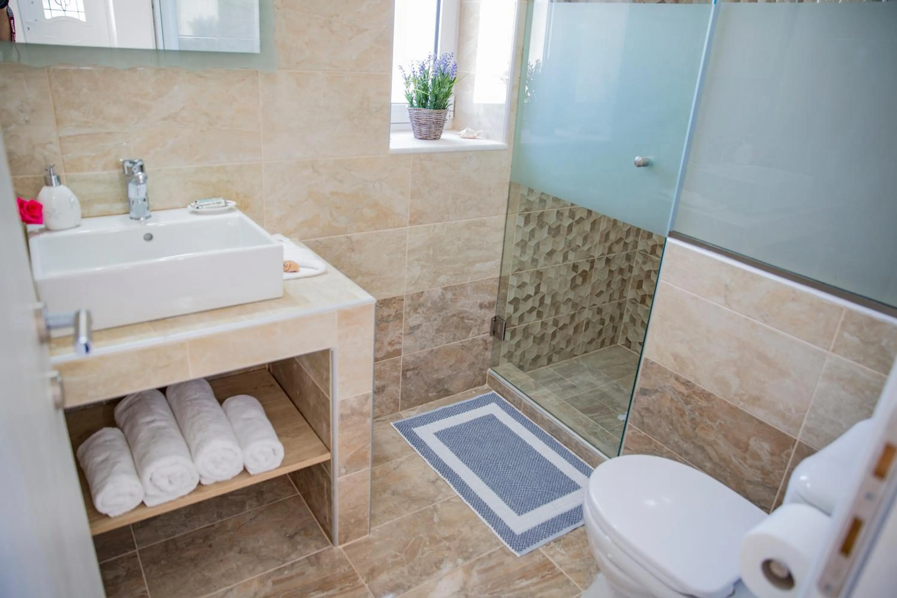 Shower in Haraki Stone Apartments