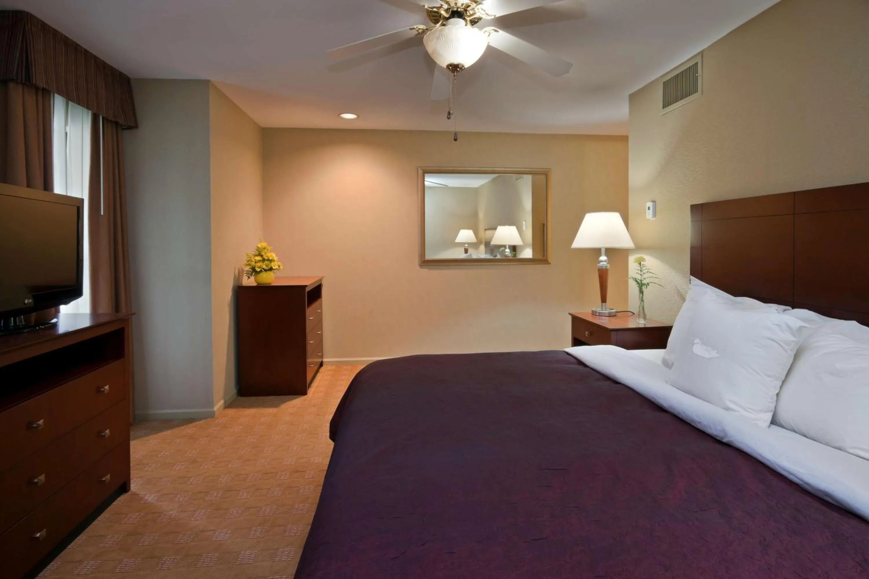 Bed, TV/Entertainment Center in Homewood Suites Dayton-Fairborn