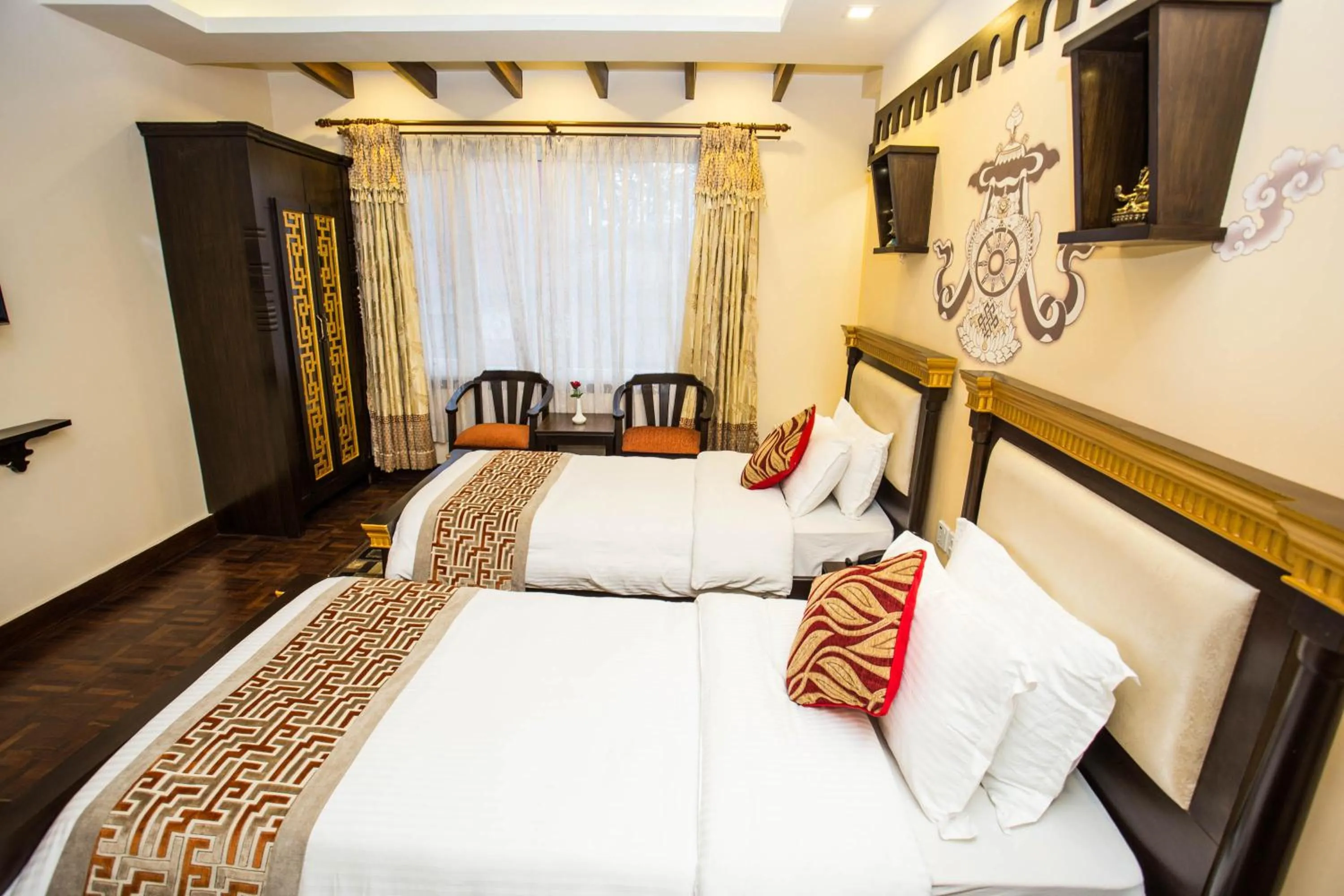 Bed in Hotel Encounter Nepal & Spa