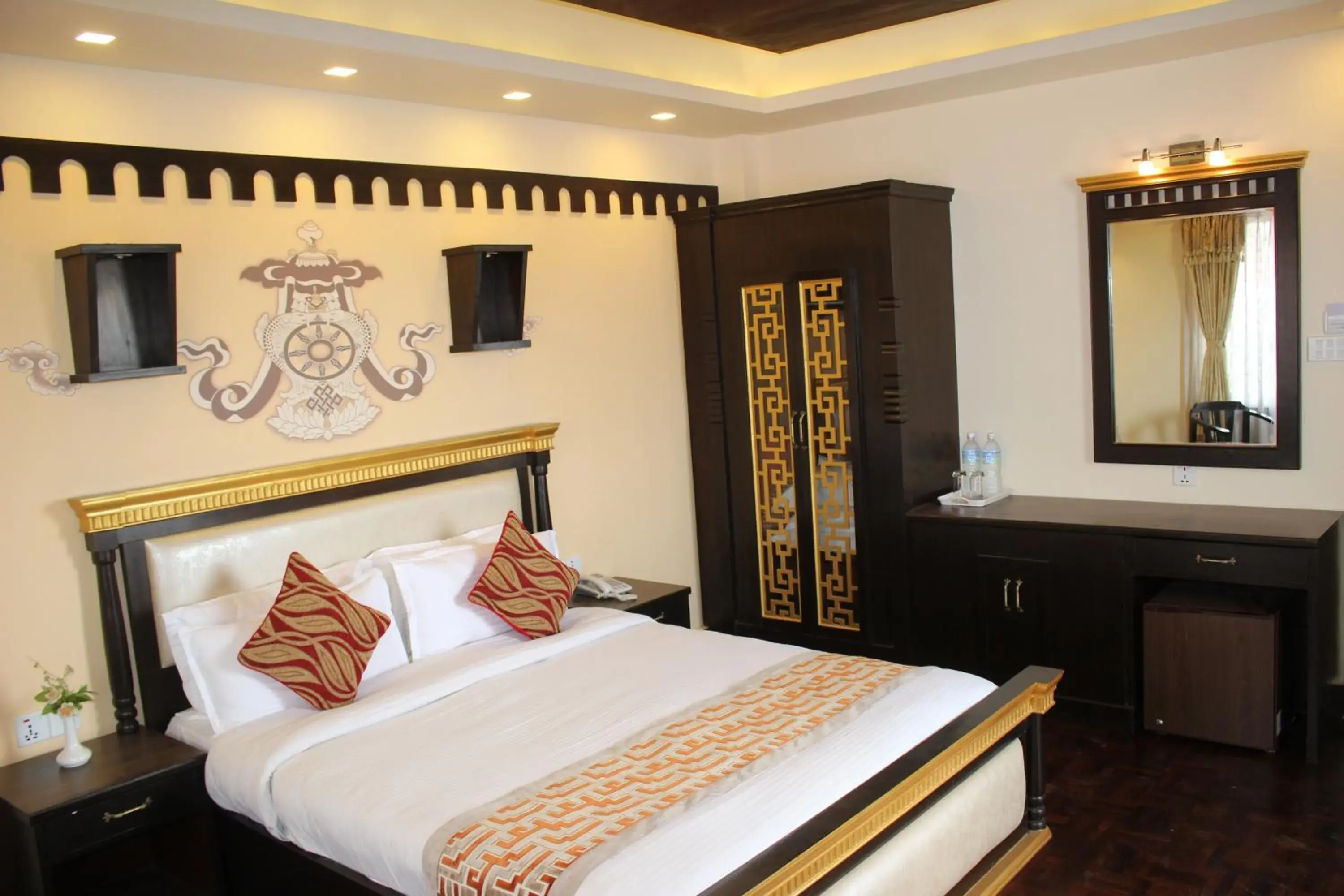 Bed in Hotel Encounter Nepal & Spa Bed in Hotel Encounter Nepal & Spa