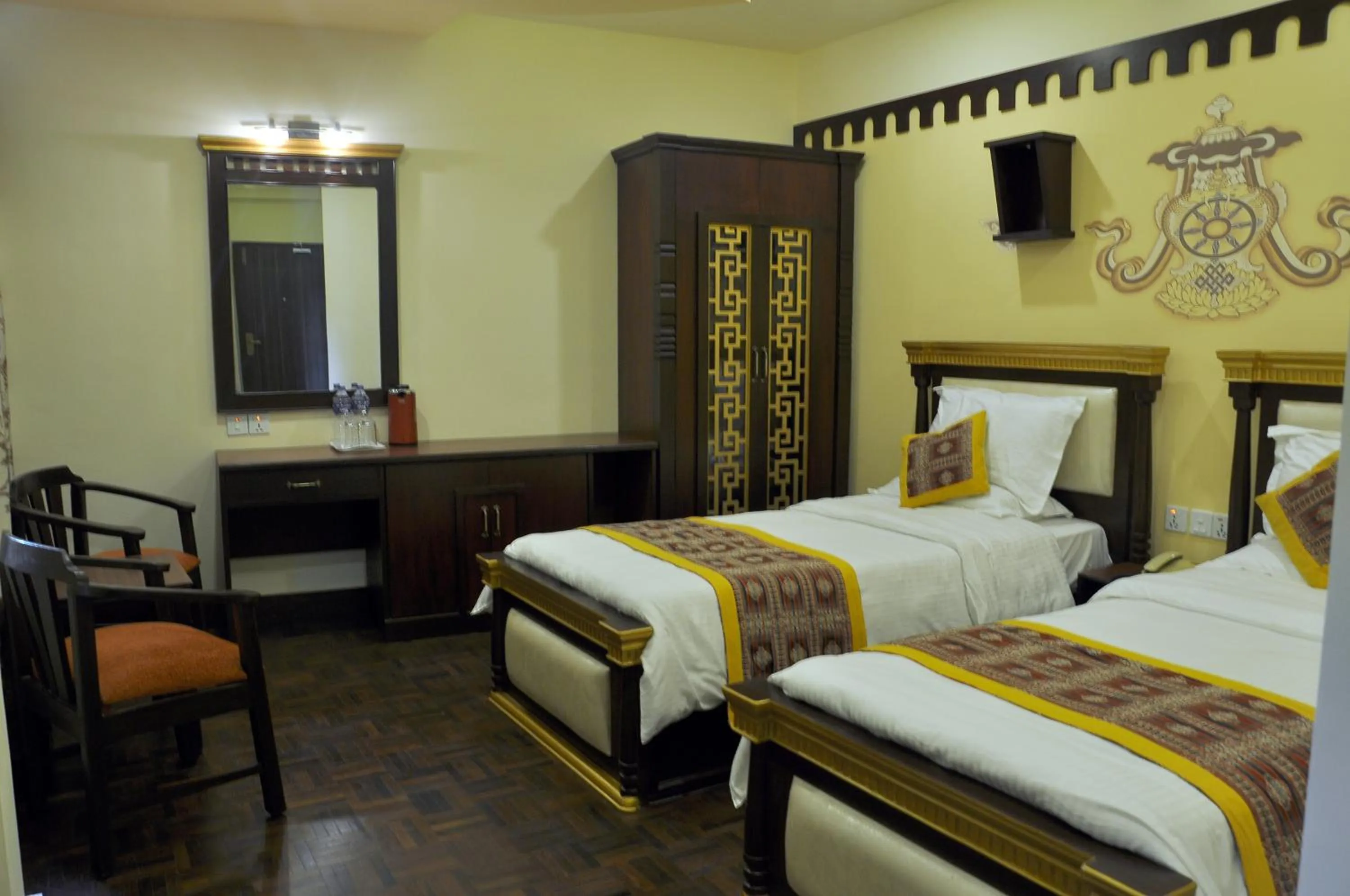 Bed in Hotel Encounter Nepal & Spa