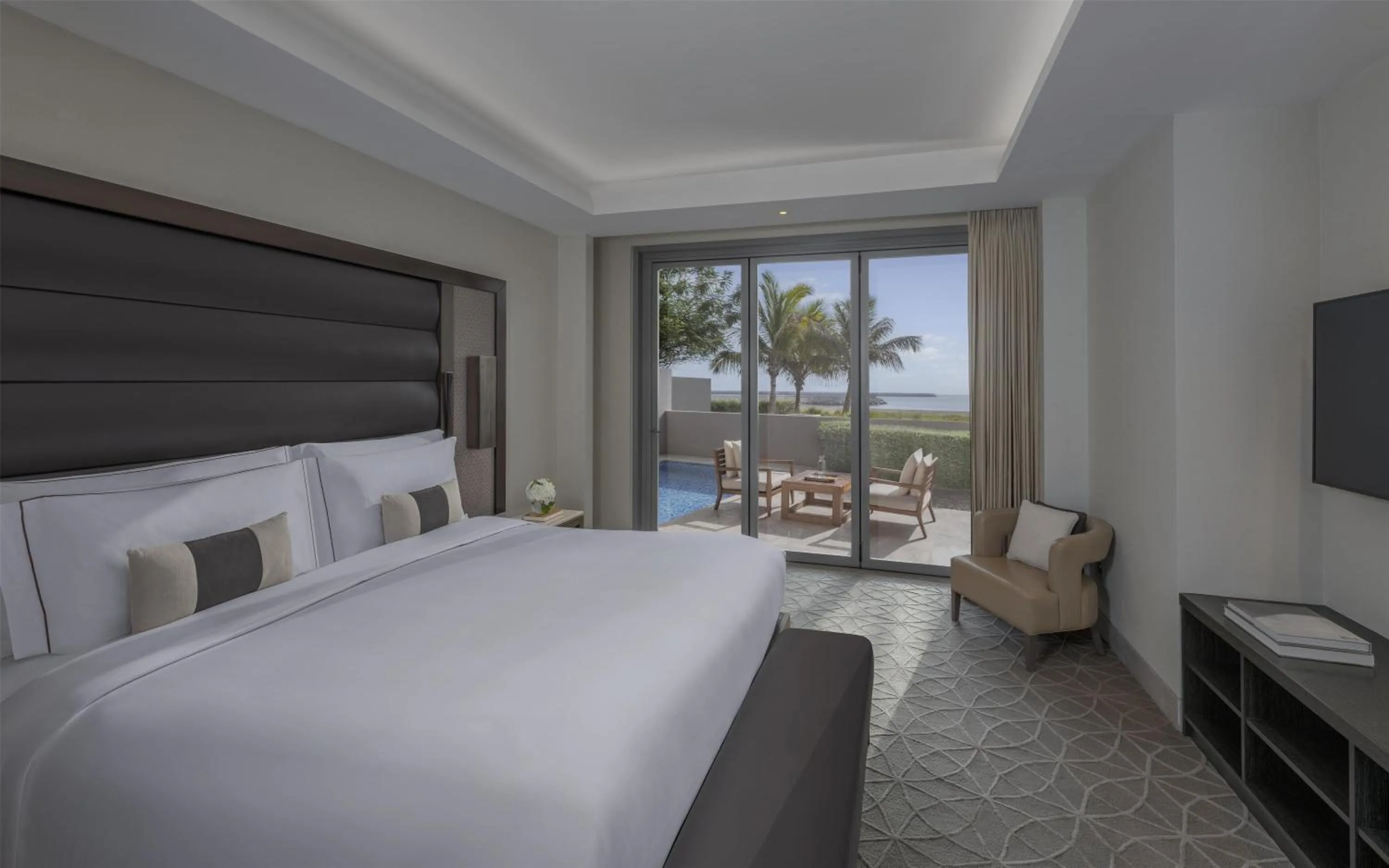 Bedroom, Bed in Kempinski Hotel Muscat