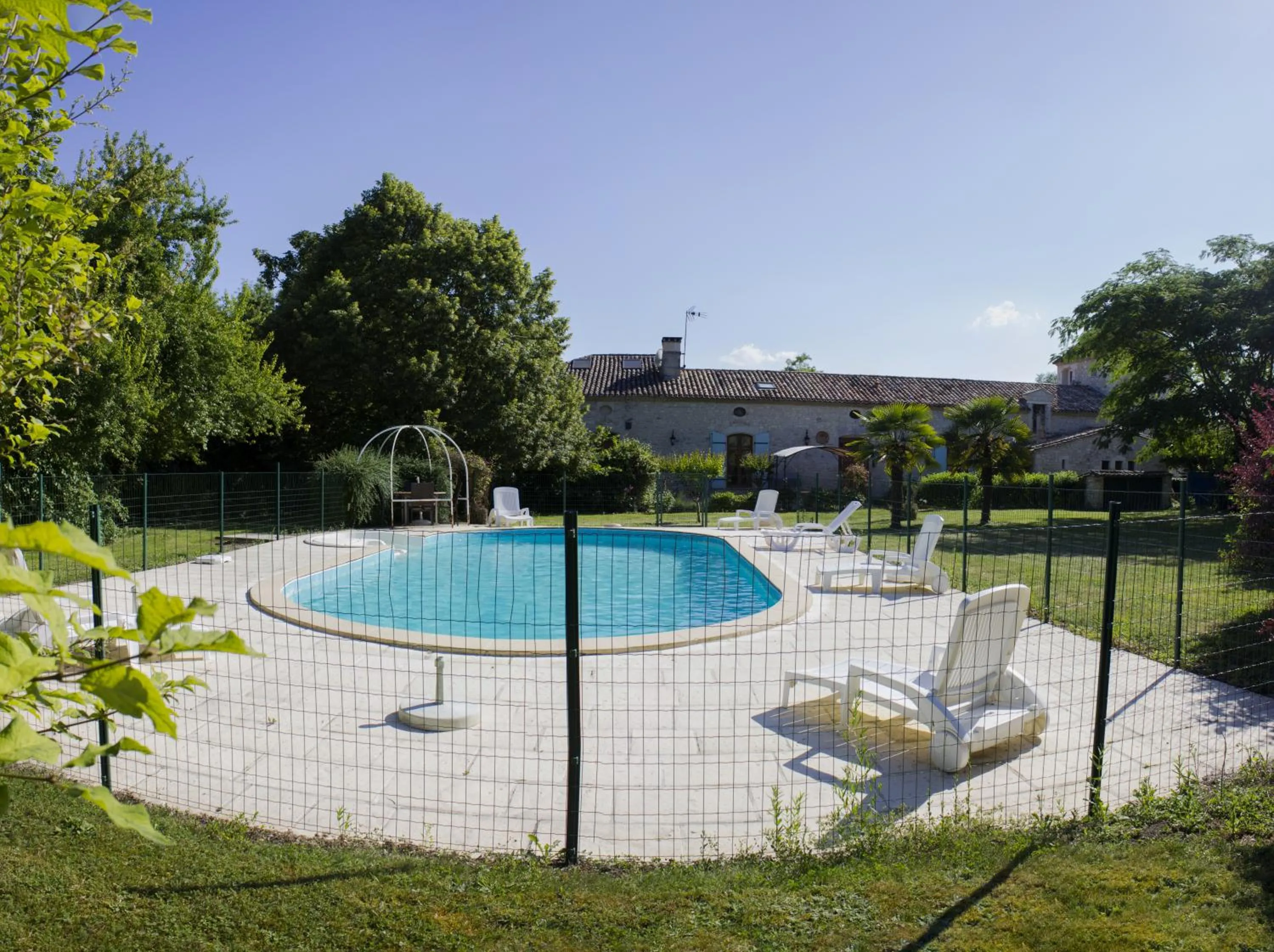 Pool view in Chez Moutier