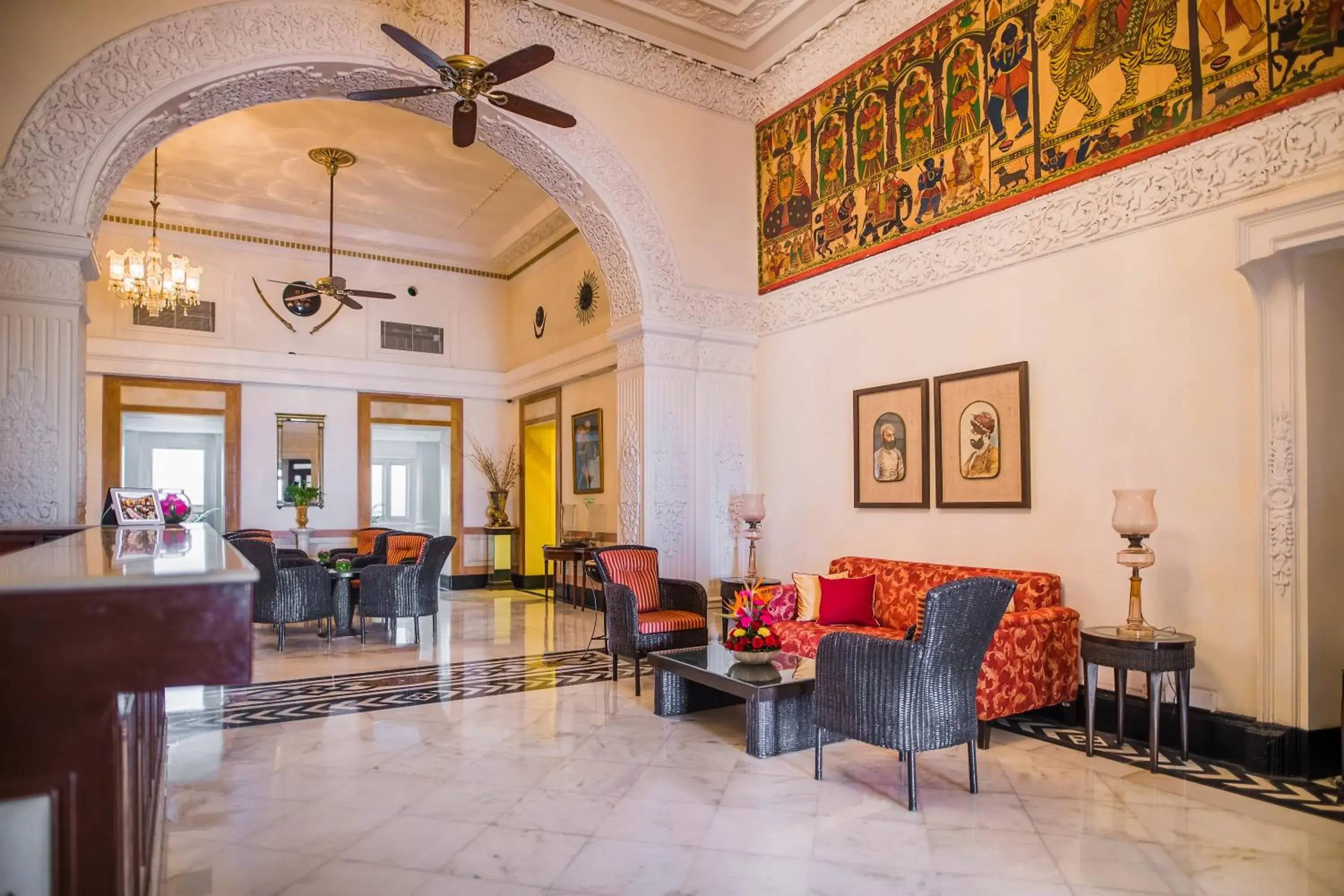 Lobby or reception in The Lalit Laxmi Vilas Palace Lobby or reception in The Lalit Laxmi Vilas Palace