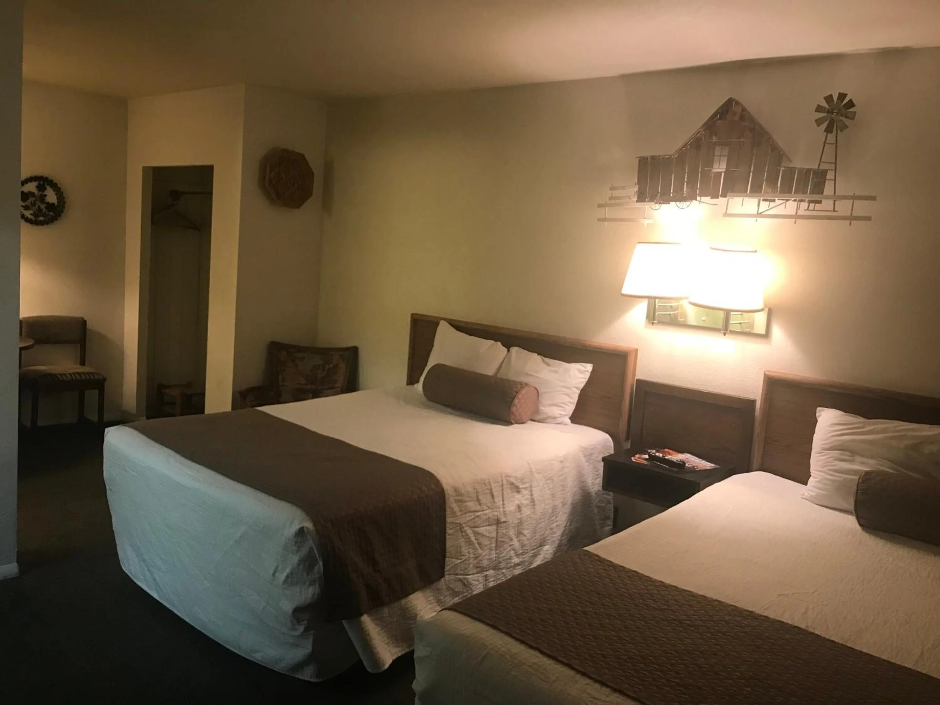 Bed in Caboose Motel & Gift Shop