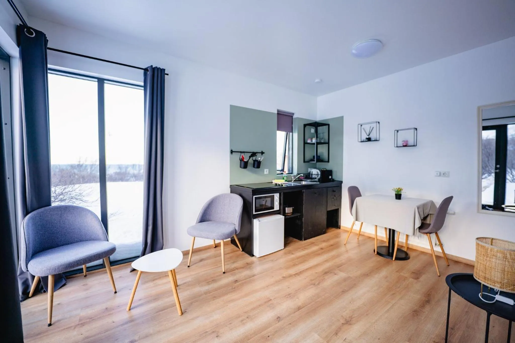 Kitchen or kitchenette in Hotel Hafnarfjall