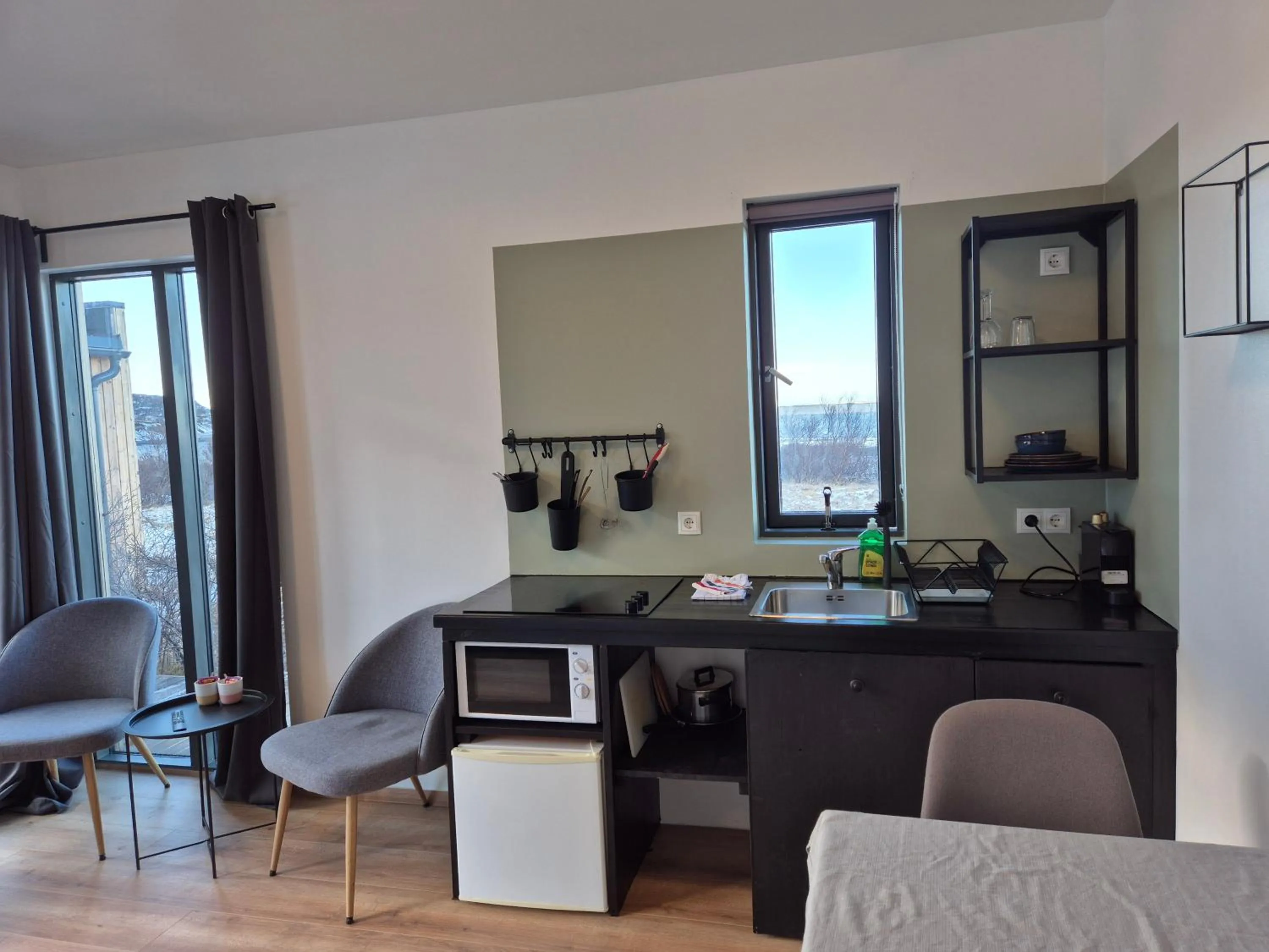 Kitchen or kitchenette in Hotel Hafnarfjall