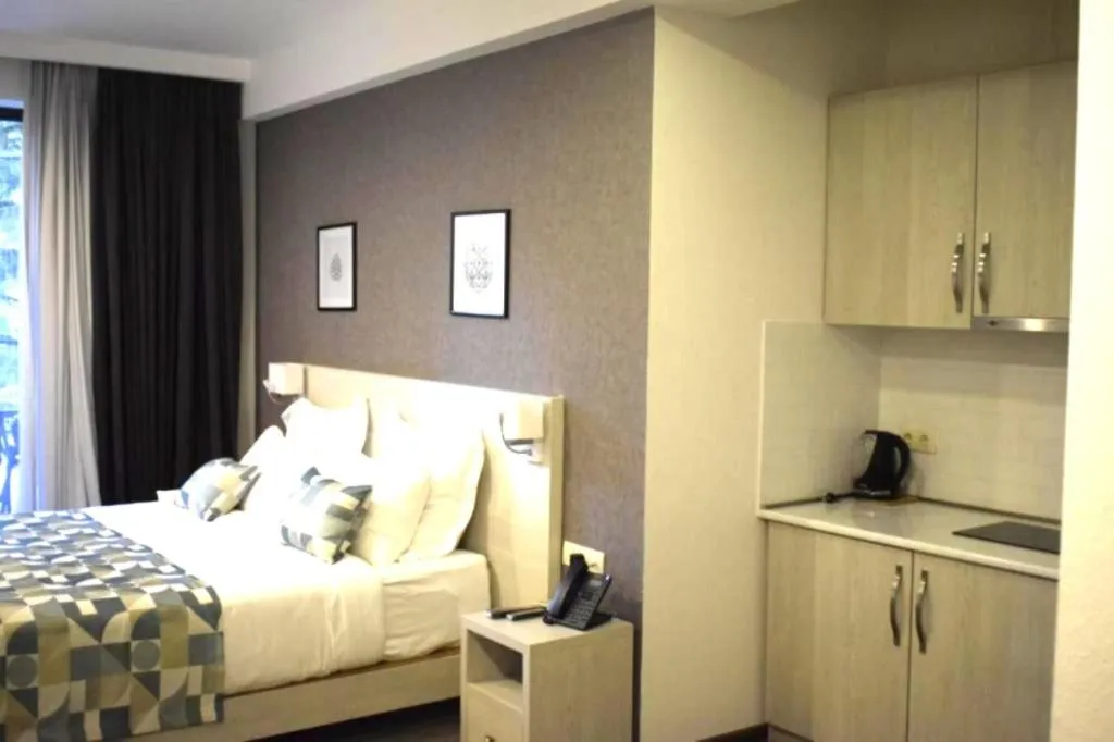 Bed in AuRoom Bakuriani Resort