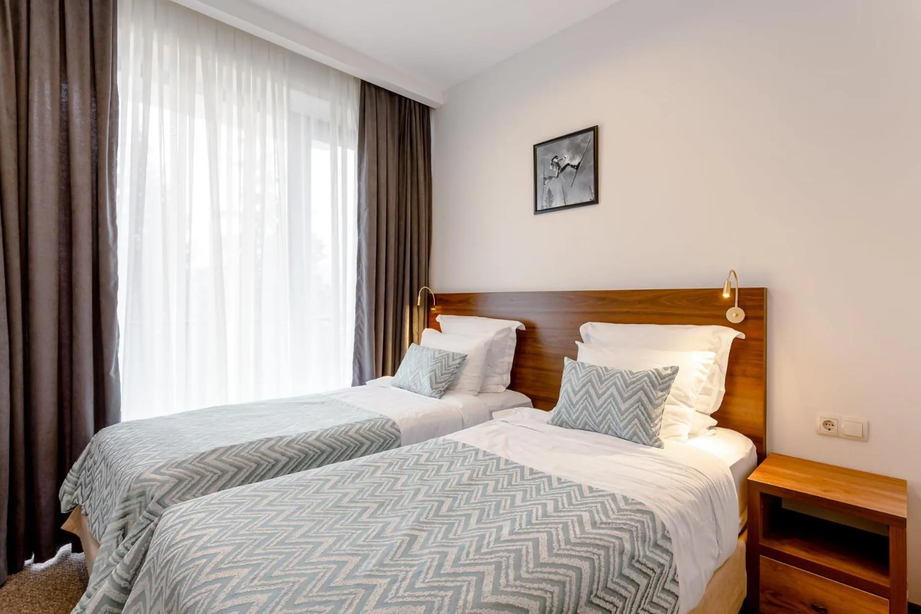 Bed in AuRoom Bakuriani Resort