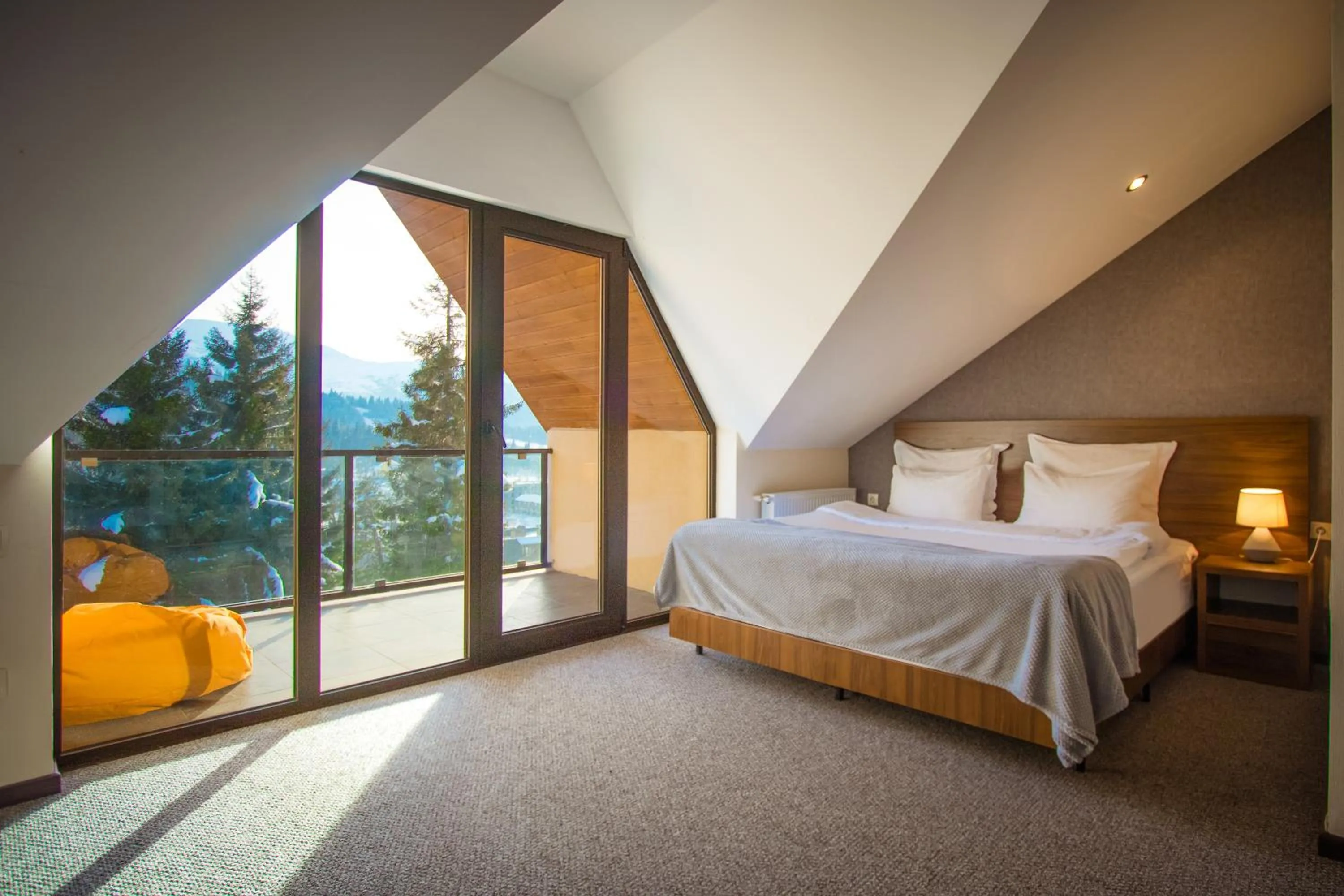 Bed in AuRoom Bakuriani Resort