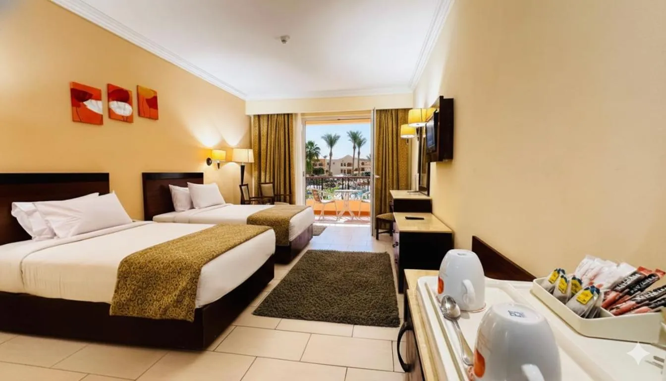 Bed in Regency Plaza Aqua Park and Spa Resort