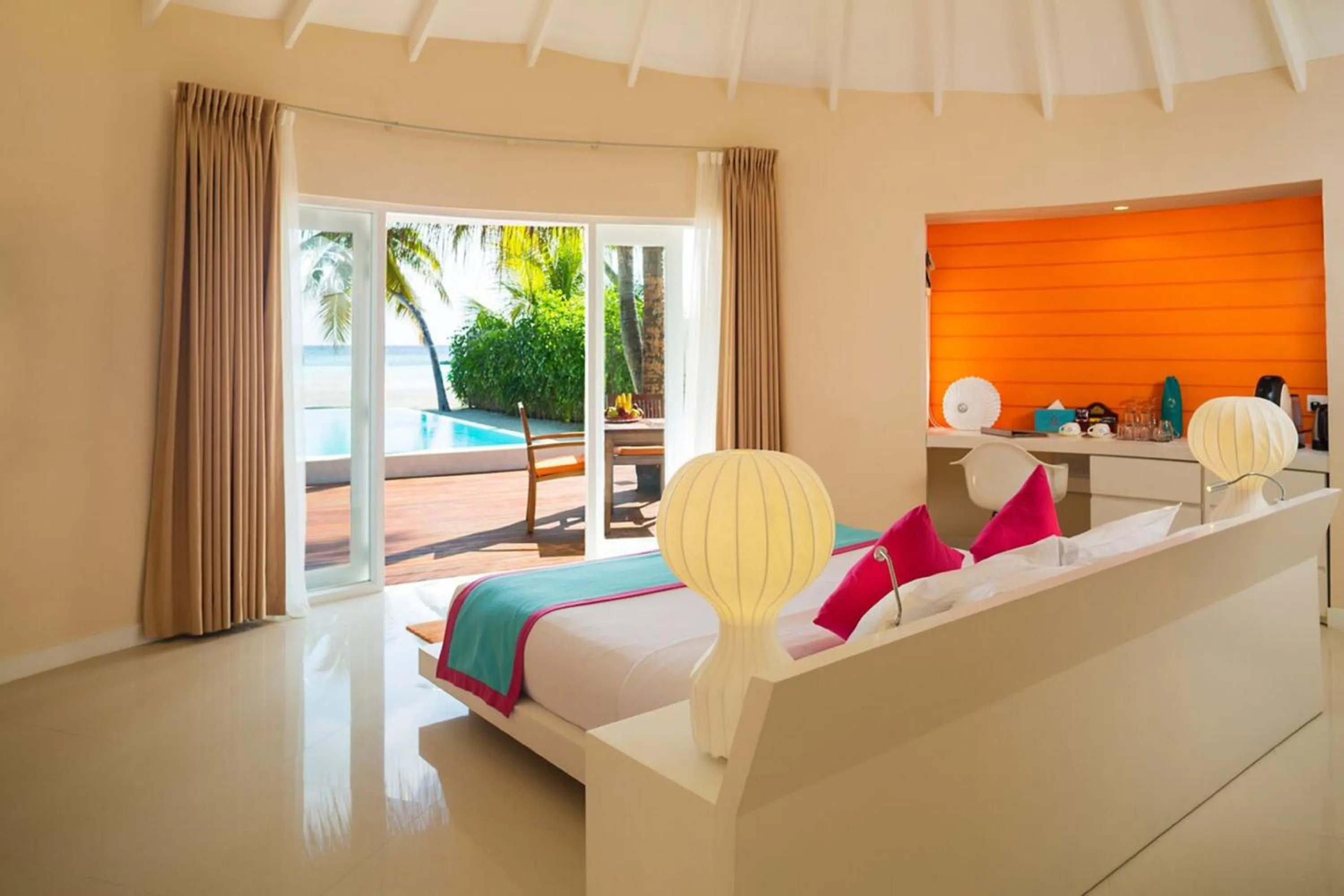 Bedroom in Sun Siyam Vilu Reef with Free Transfer