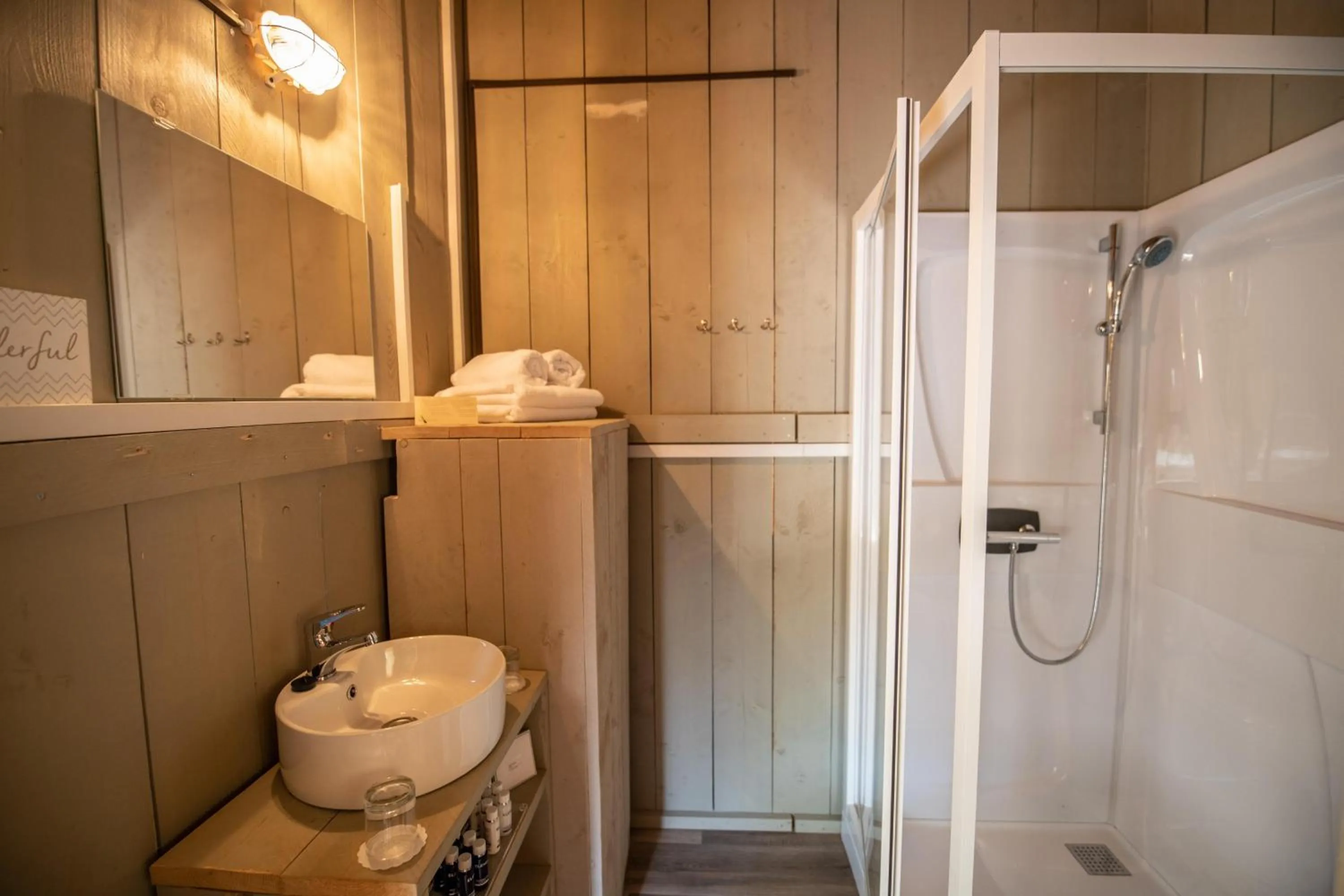 Shower in Arena One 99 Glamping