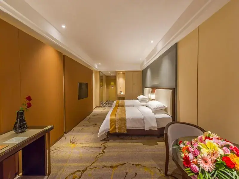 Bed in Vienna International Hotel Diecai Wanda High Speed Rail Station Bed in Vienna International Hotel Diecai Wanda High Speed Rail Station