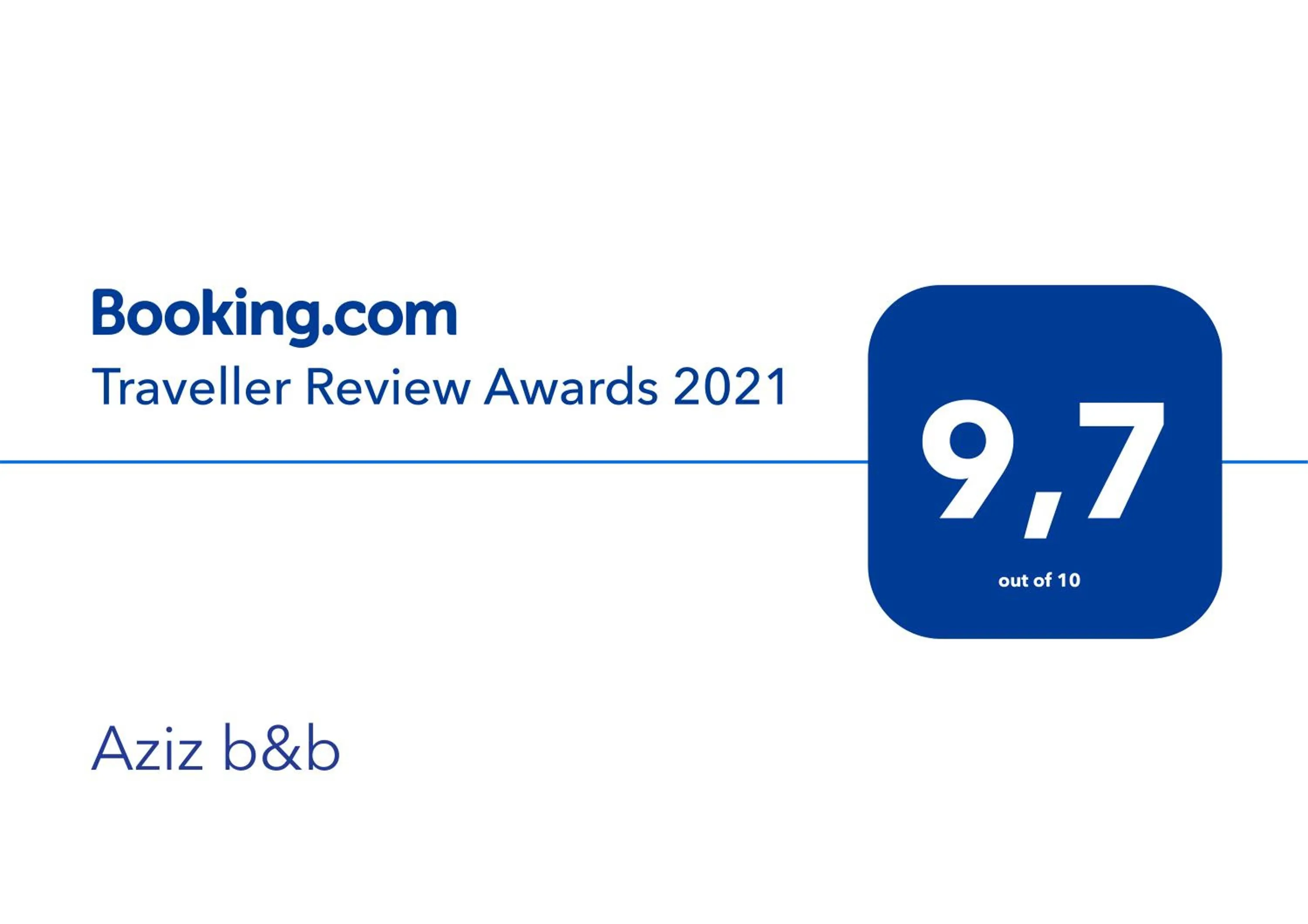 Certificate/Award in Aziz b&b