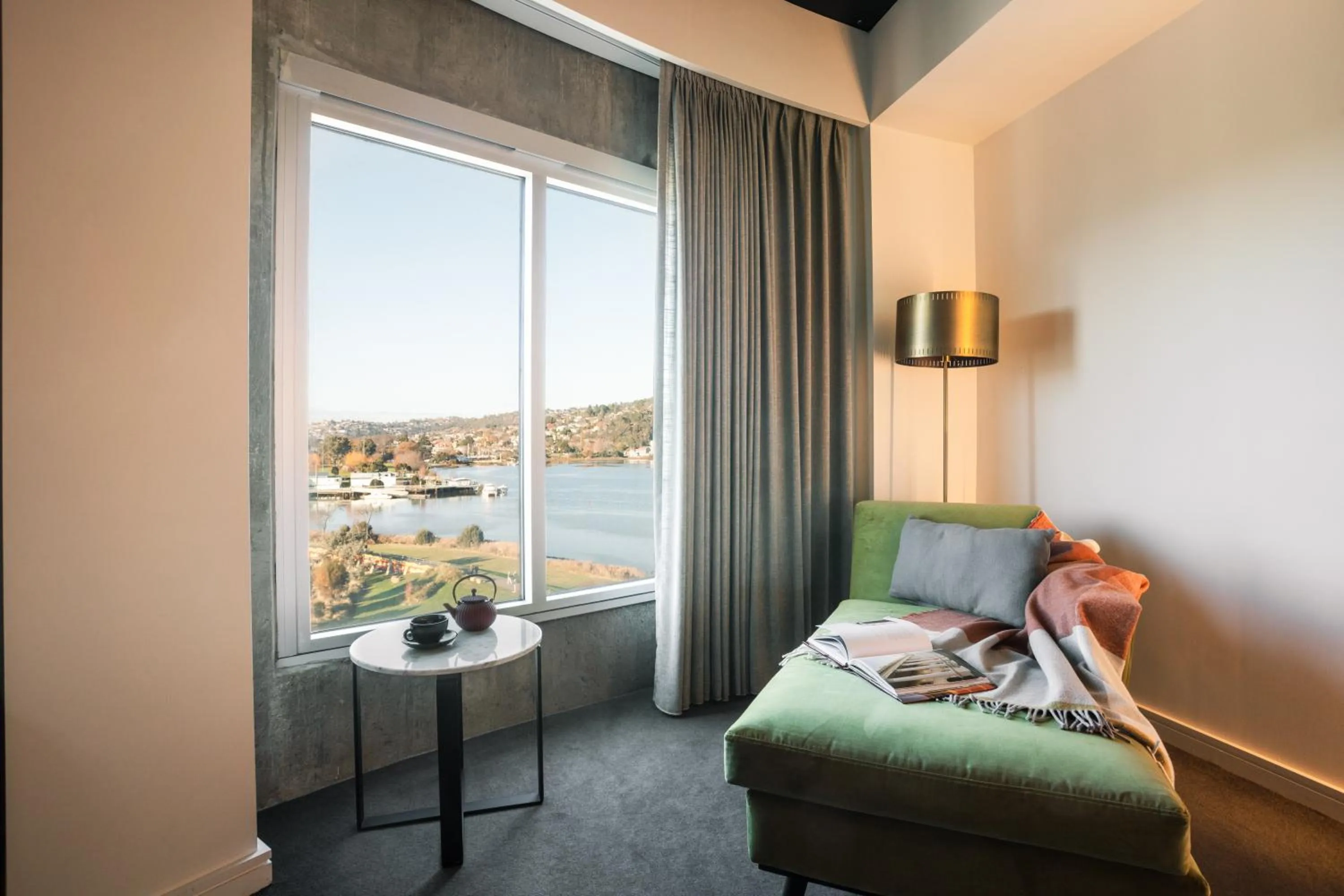 Seating area, Bed in Peppers Silo Launceston