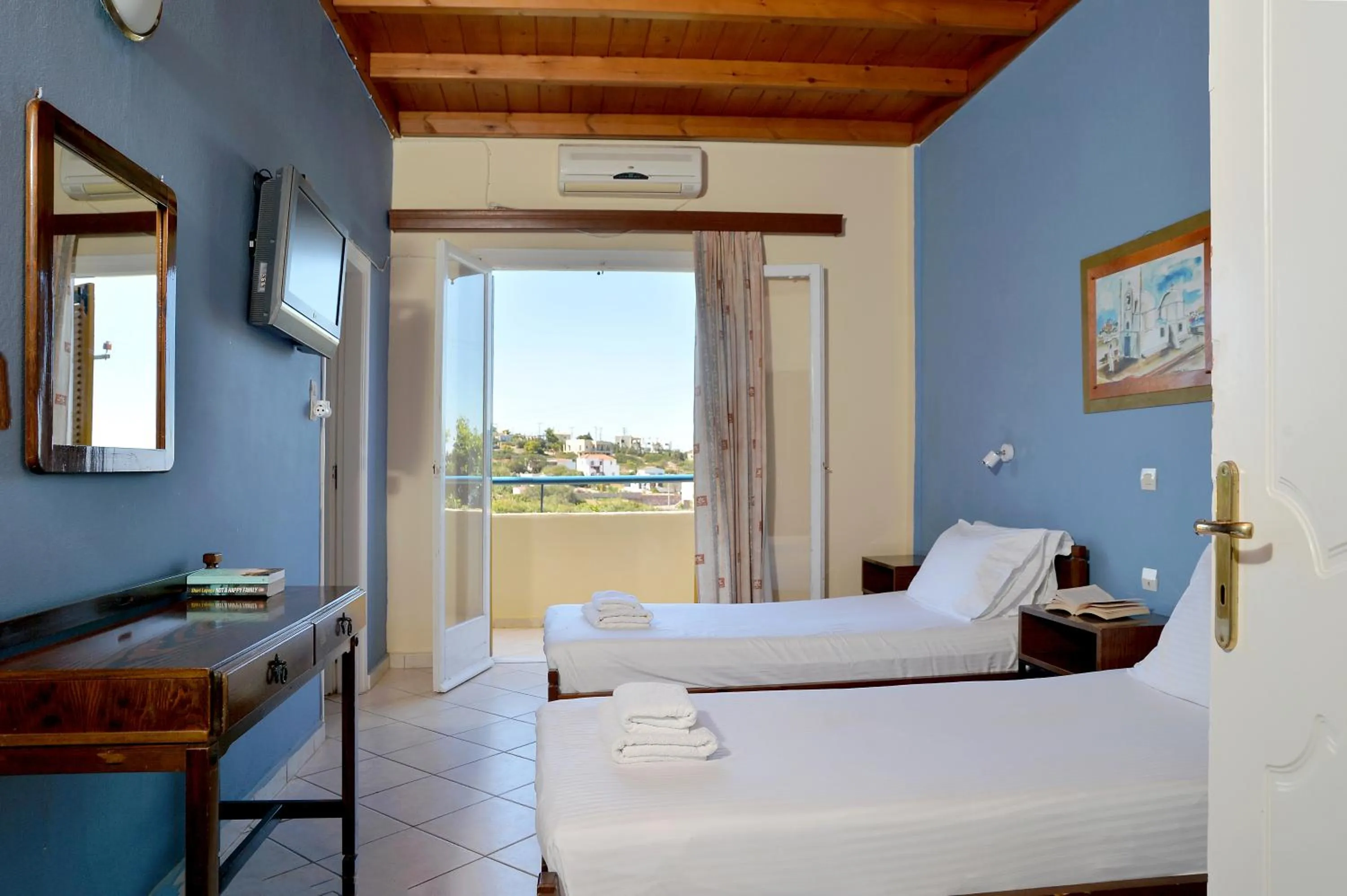 Bed in Vagia Beach Apartments, Aegina Island