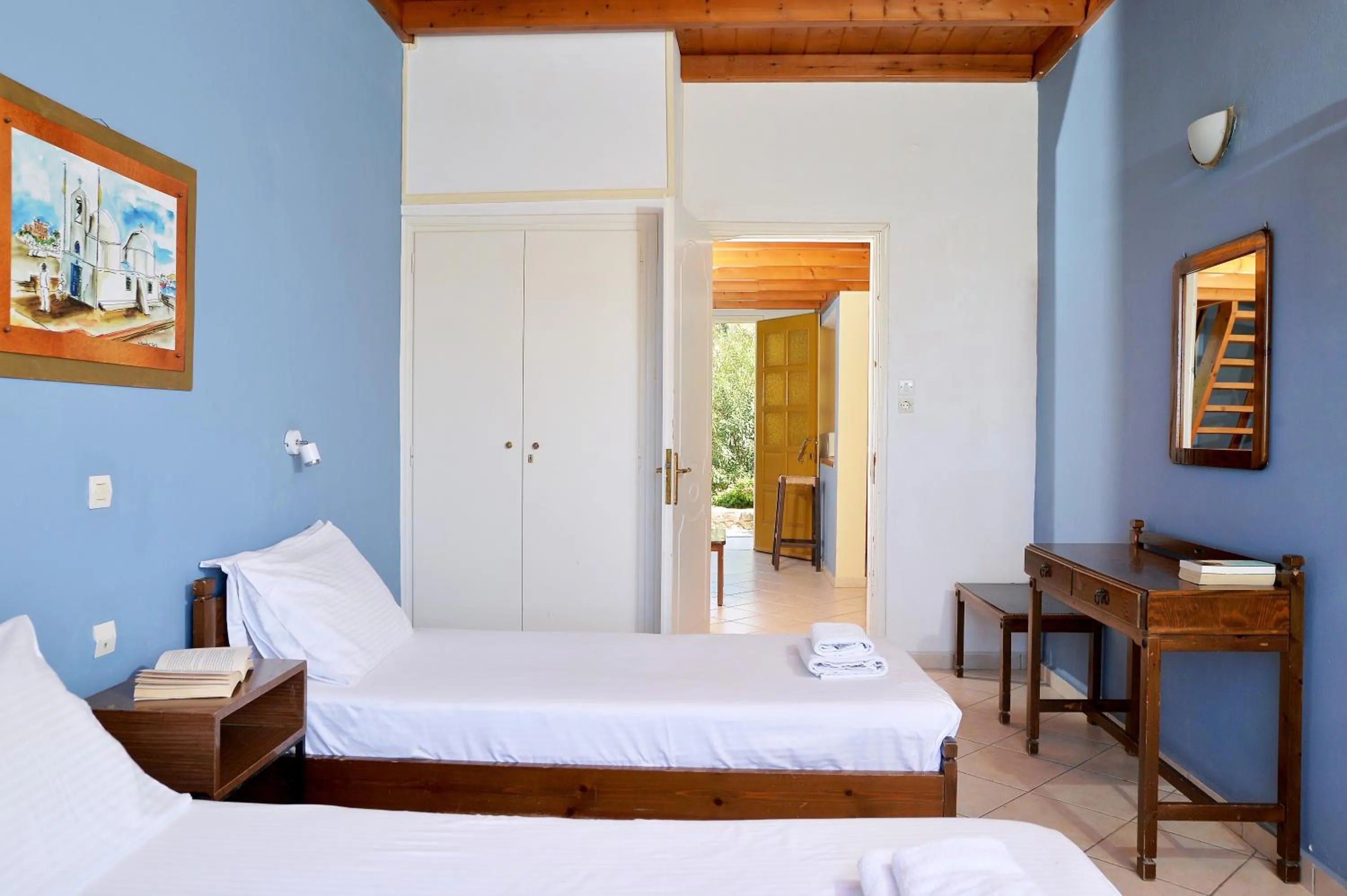 Bed in Vagia Beach Apartments, Aegina Island