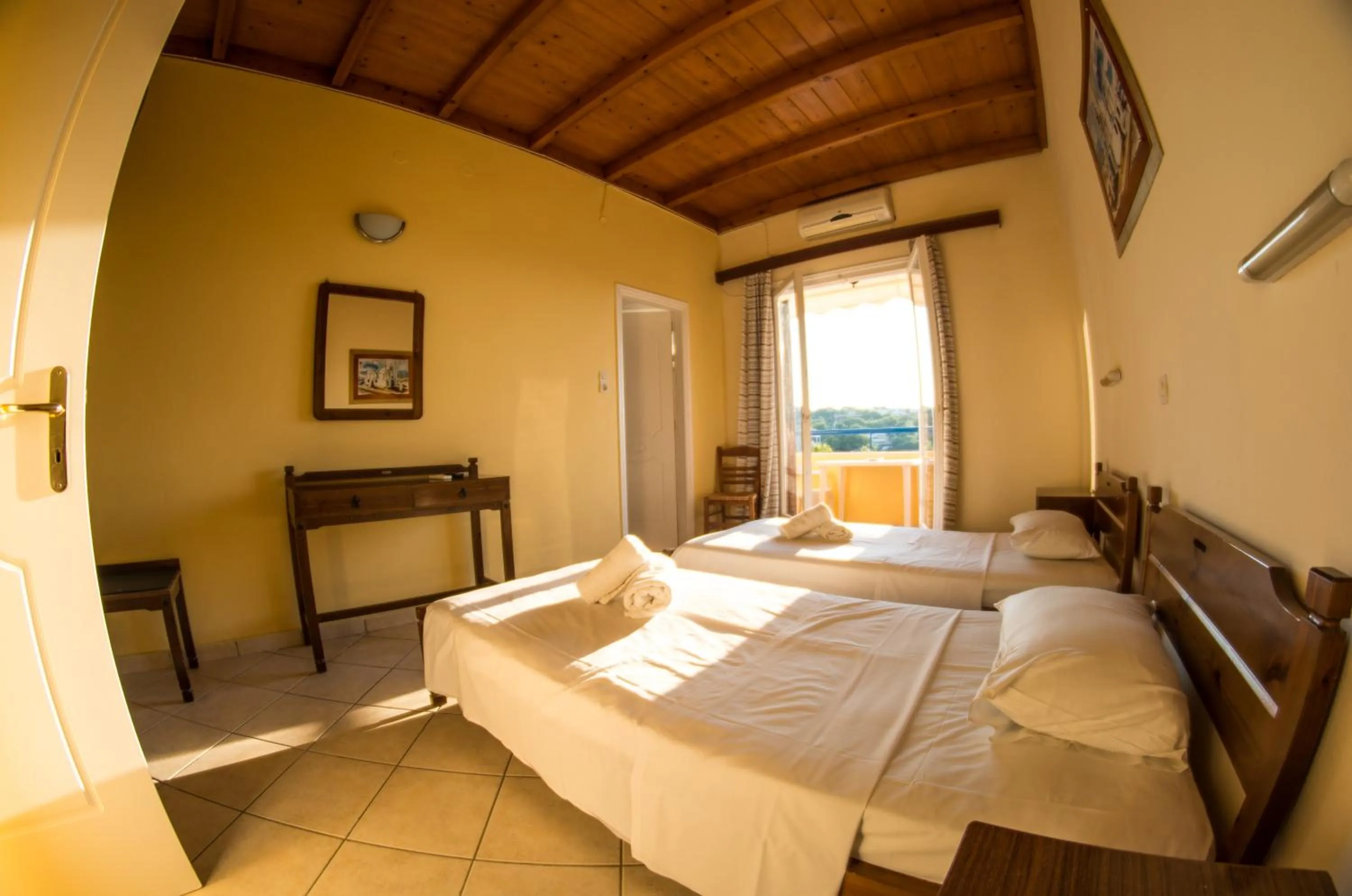Bed in Vagia Beach Apartments, Aegina Island