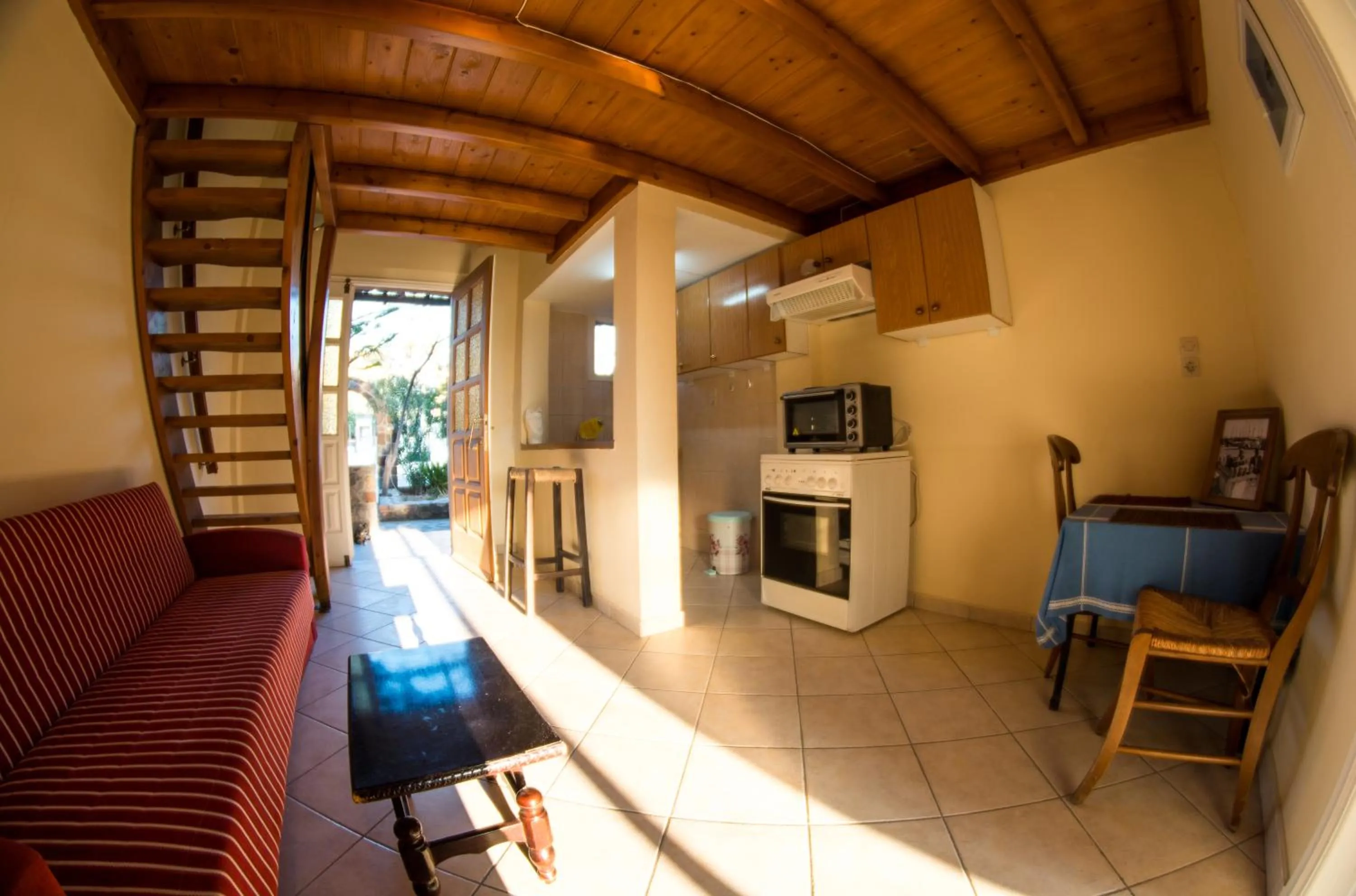 Dining area in Vagia Beach Apartments, Aegina Island