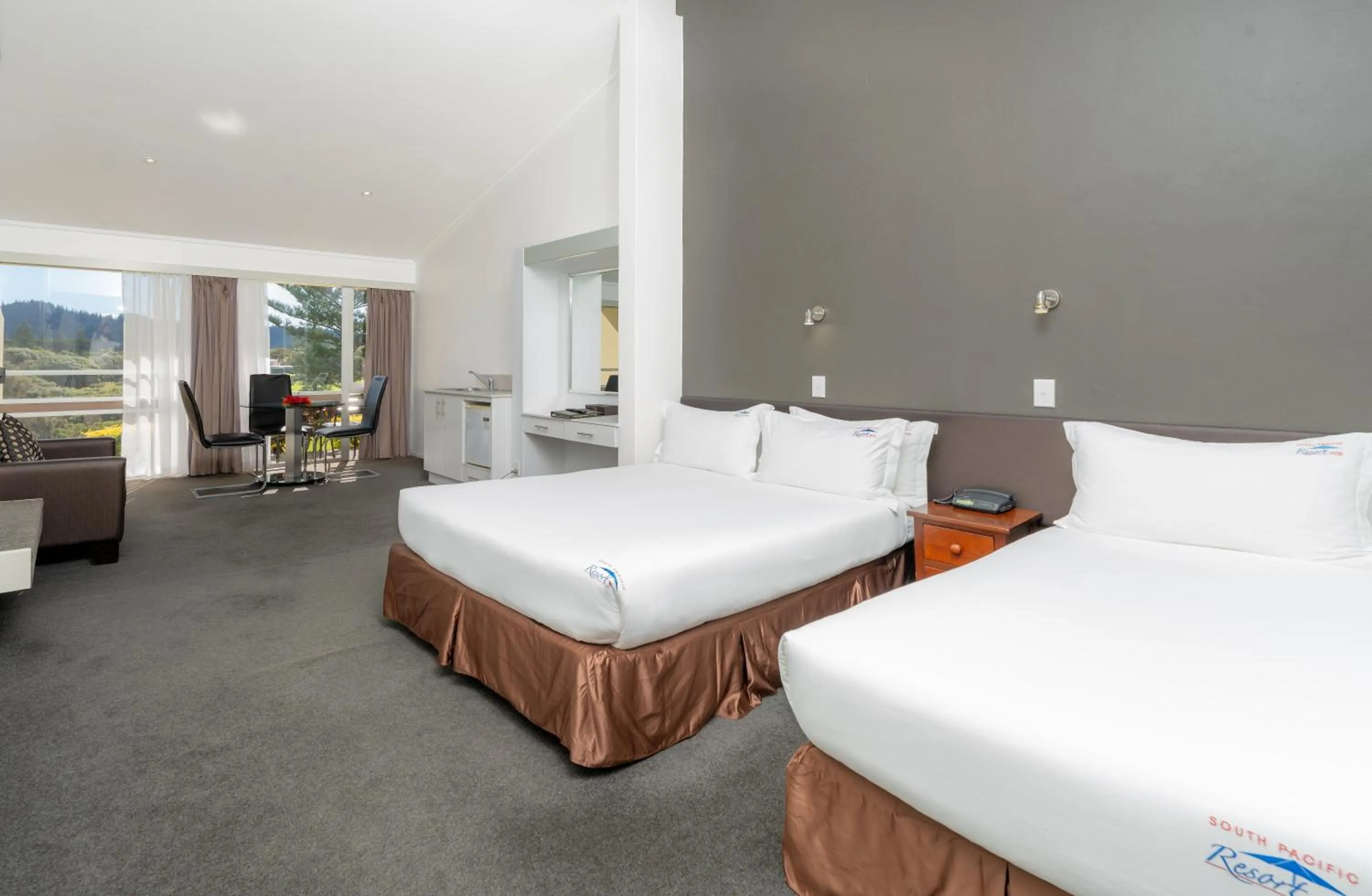 Bed in South Pacific Resort Hotel