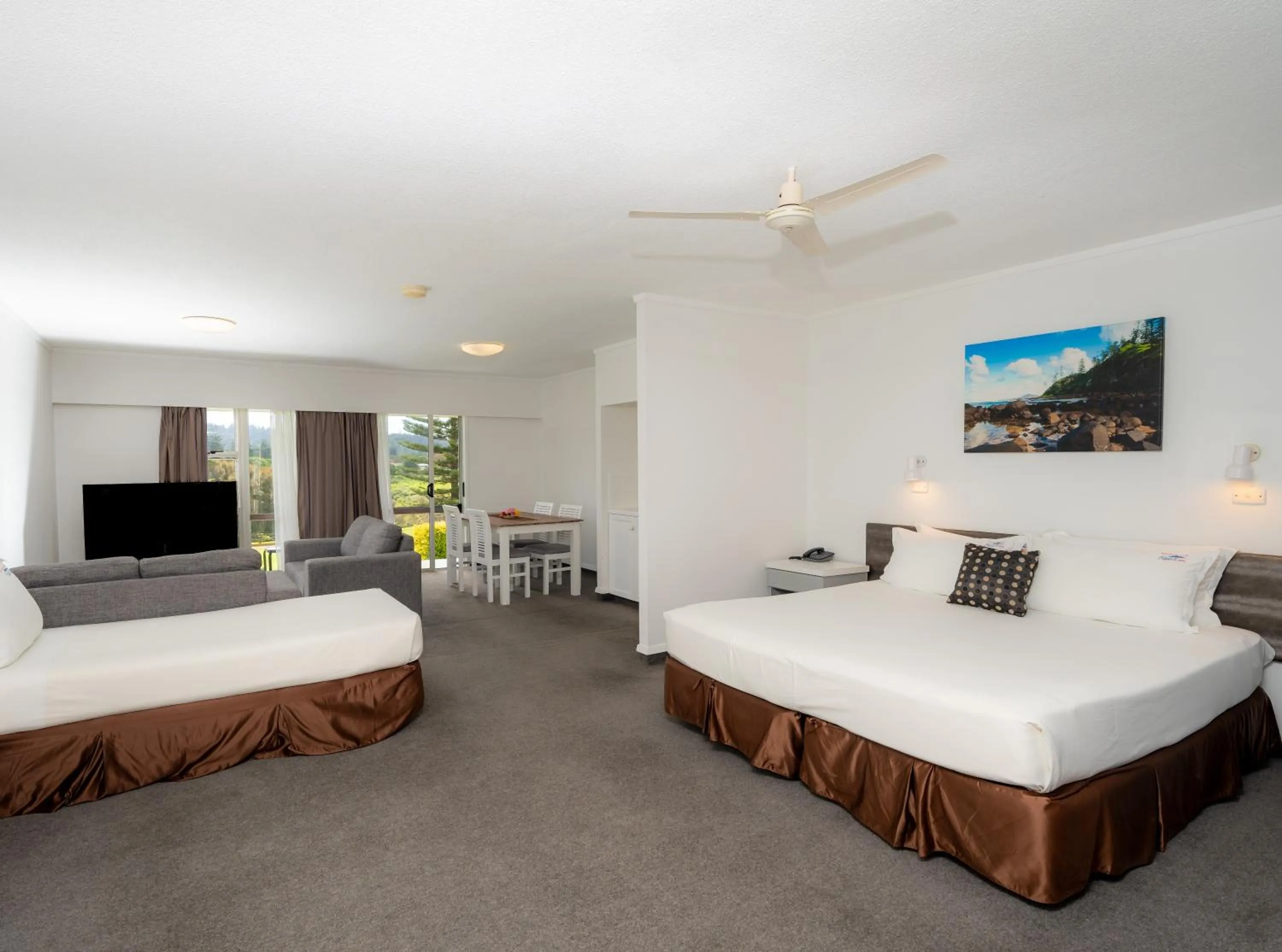 Bed in South Pacific Resort Hotel