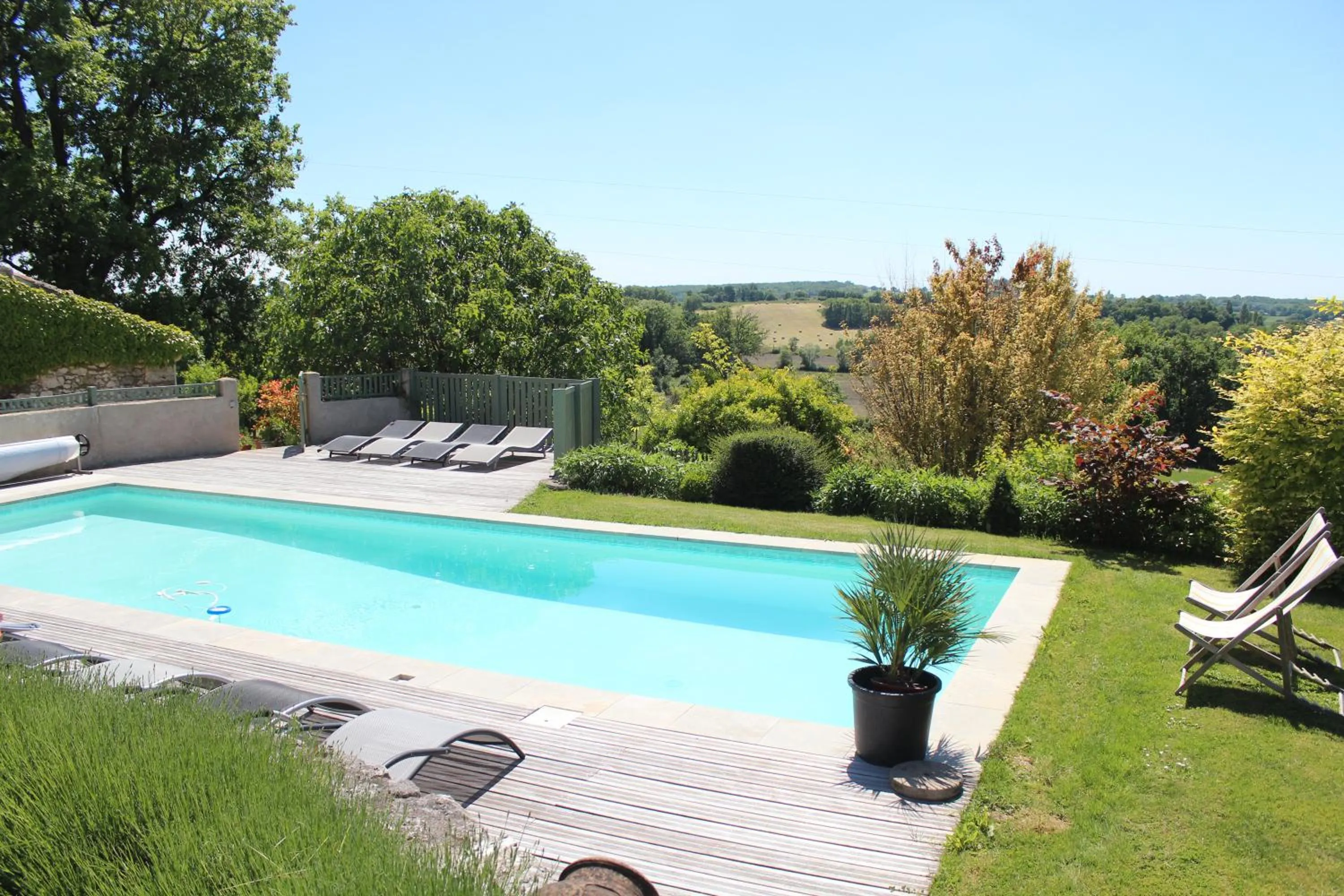 Pool view in La Ferme Buissonnière