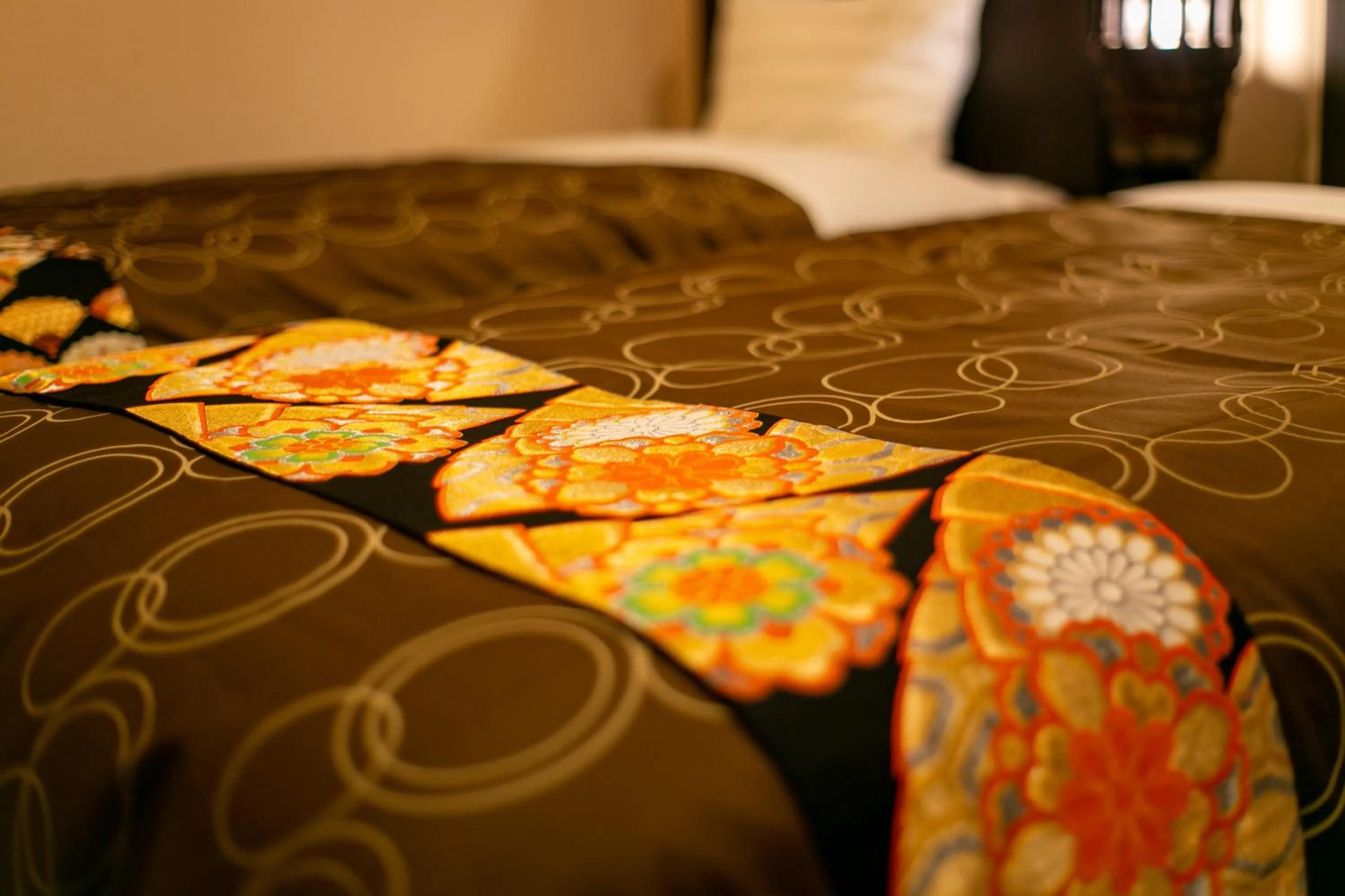 Bed in Yufuin Lamp no Yado