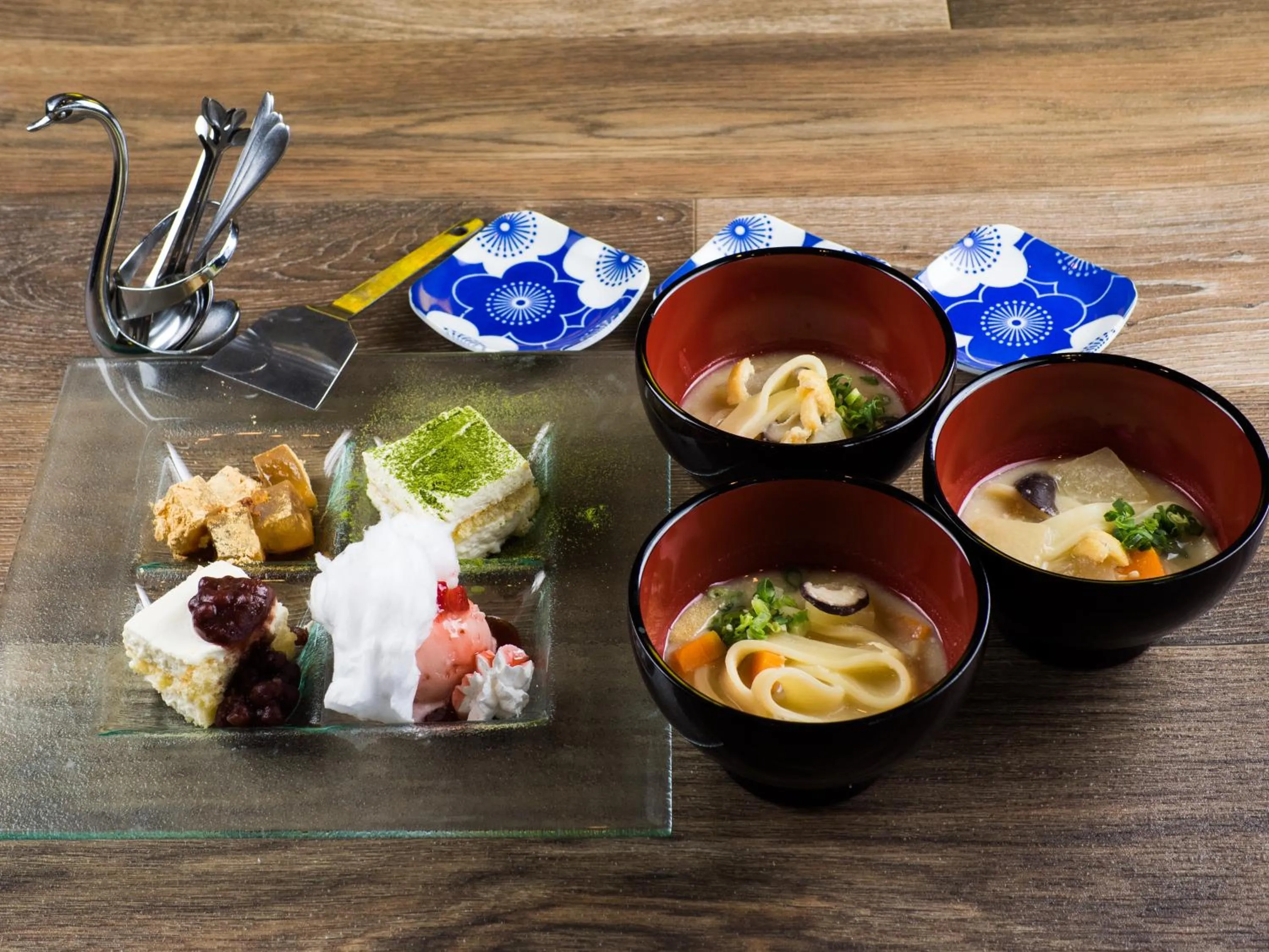 Food and drinks in Yufuin Lamp no Yado