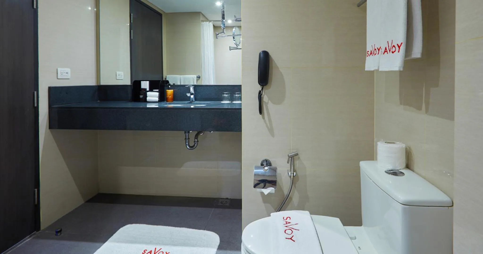 Bathroom in Savoy Hotel Manila near Airport NAIA Terminal 3 MNL
