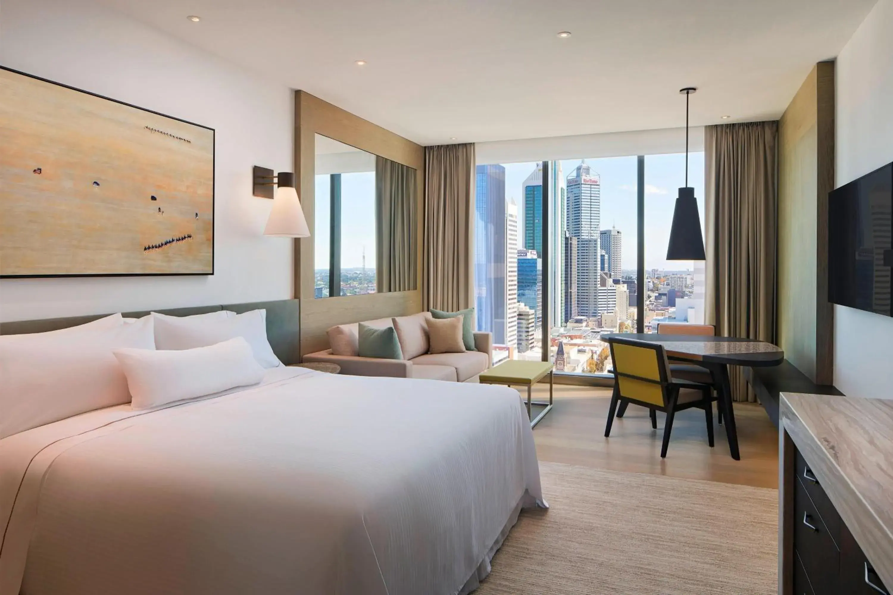 Club King Room with City View in The Westin Perth Club King Room with City View in The Westin Perth