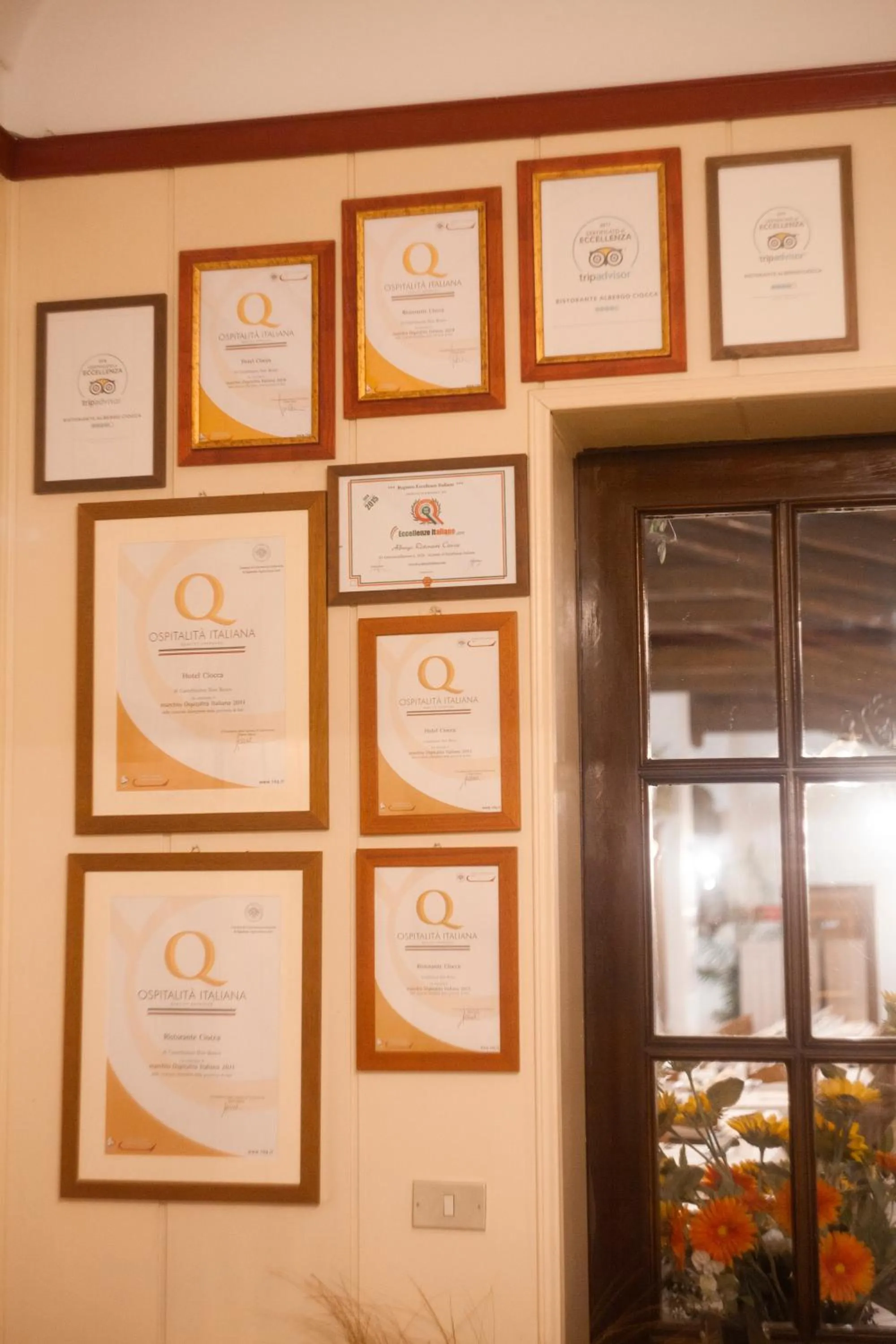 Logo/Certificate/Sign in Hotel Ciocca