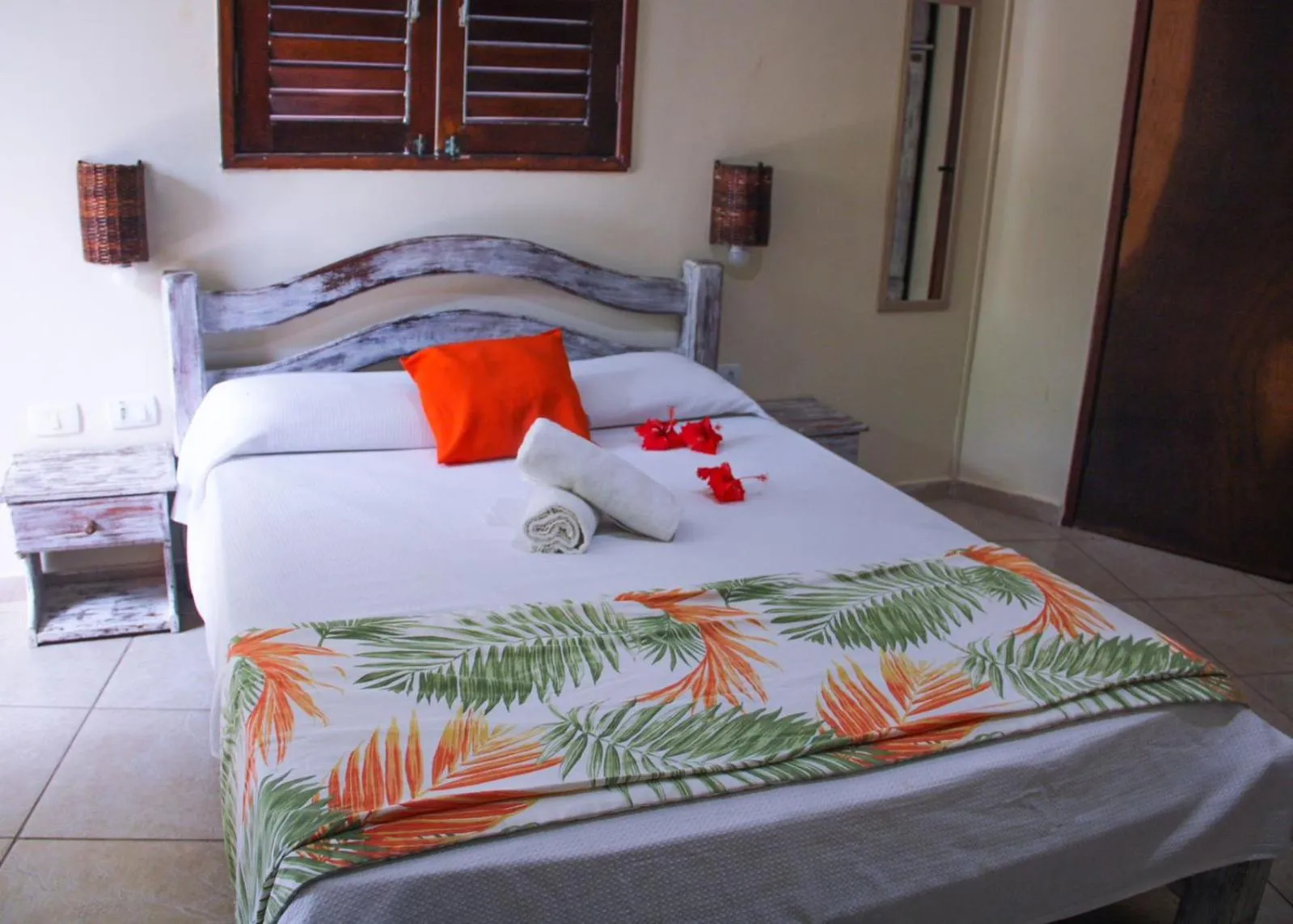 Bed in Pousada Hibiscus